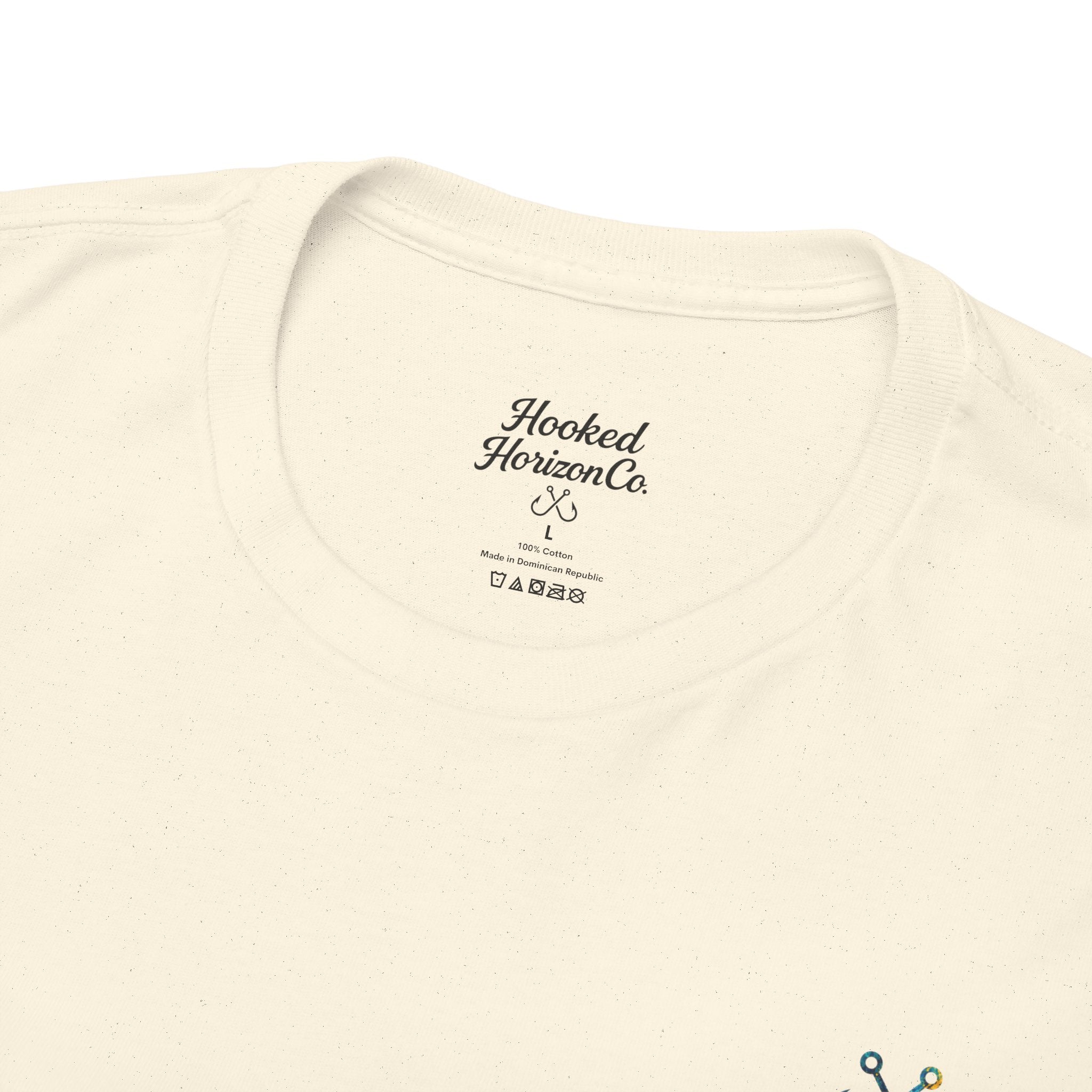 Bull Shark Hooked Horizon Co Tee—Ocean Graphic Tee — "Beloved" Ray Design