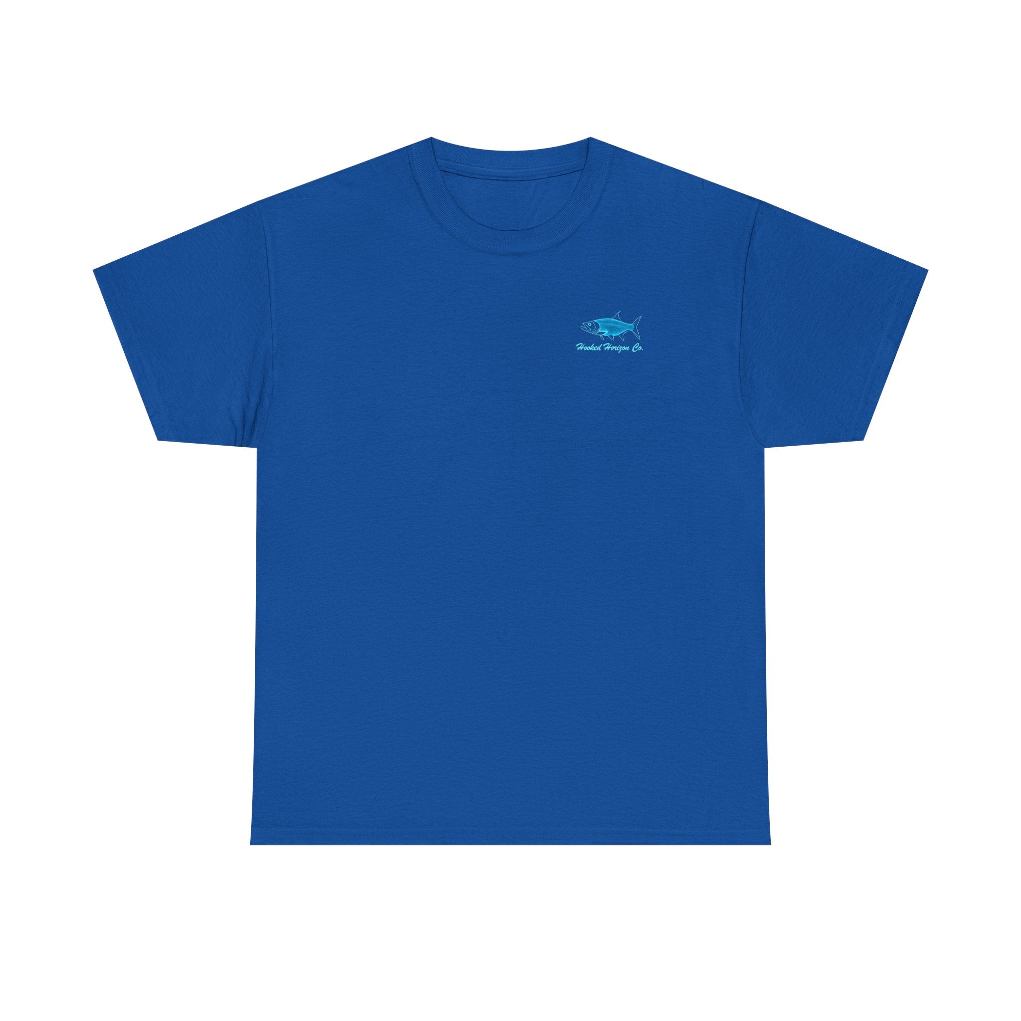 Tarpon Blue Fishing T‑Shirt — "Deep Drift" Compass Design by Hooked Horizon Co.