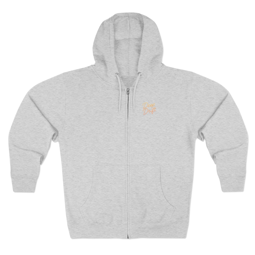 Turtle "Keep It Reel" Deep Drift–Hooked Horizon Co. Unisex Zip Hoodie for Ocean Lovers, Nautical Fashion, Cool Weather Gear, Everyday Comfort, Perfect Gift