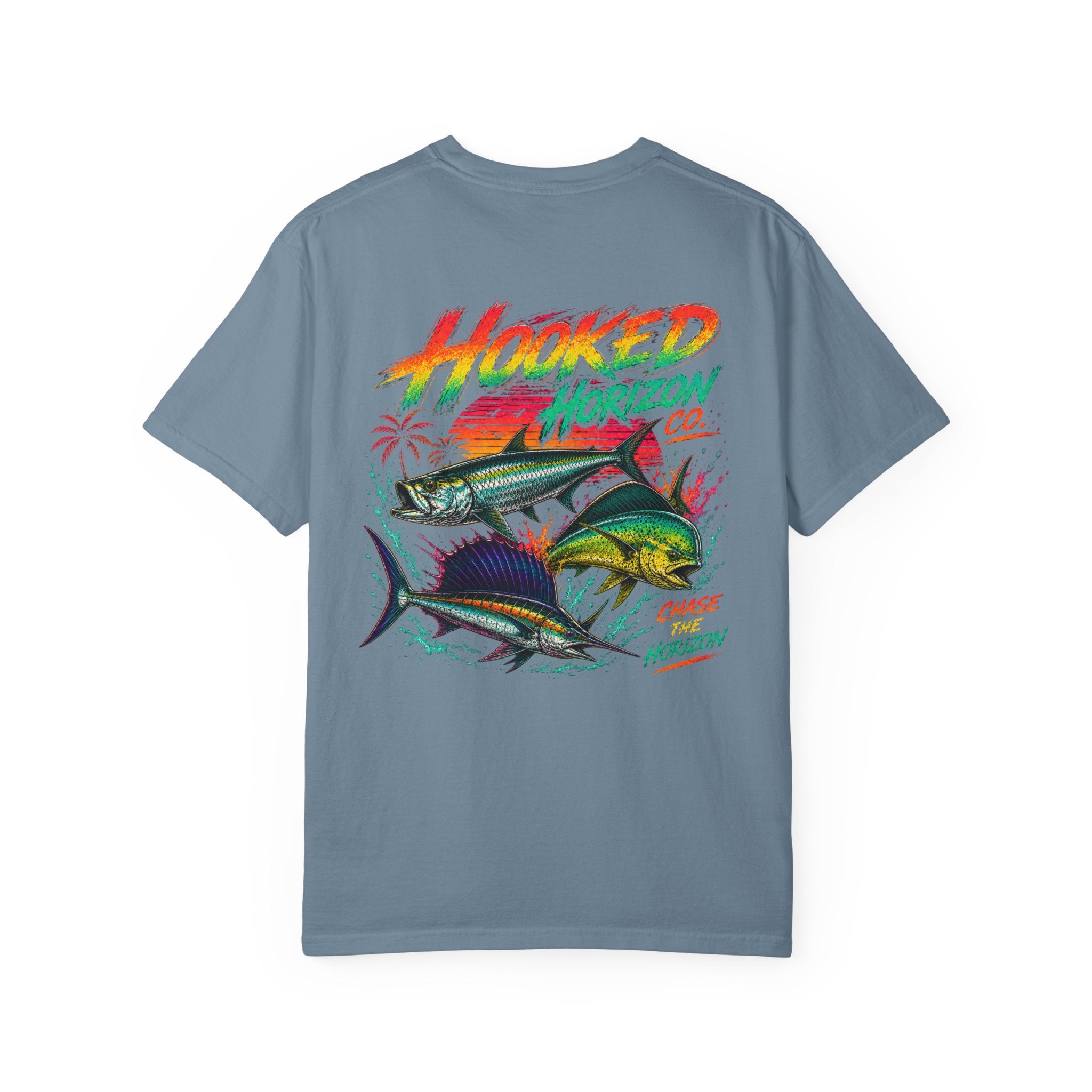 Retro 80s Tripple Fish Fishing Tee — Hooked Horizon Co.  Angler Gifts Ocean Lover Gifts