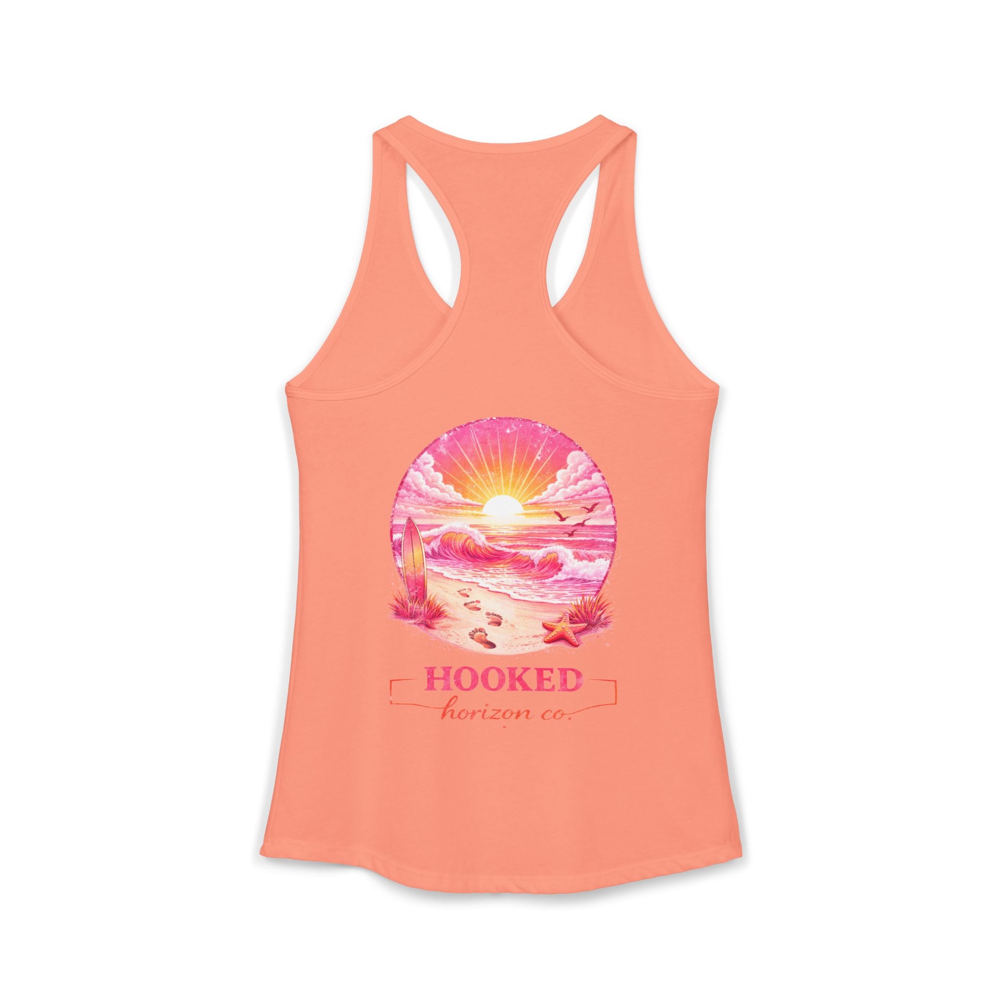 Pink Sunset Hooked Horizon Co. Tank– Gifts for Ocean Lovers, Nautical Fashion, Everyday Comfort, Perfect Gift for Her