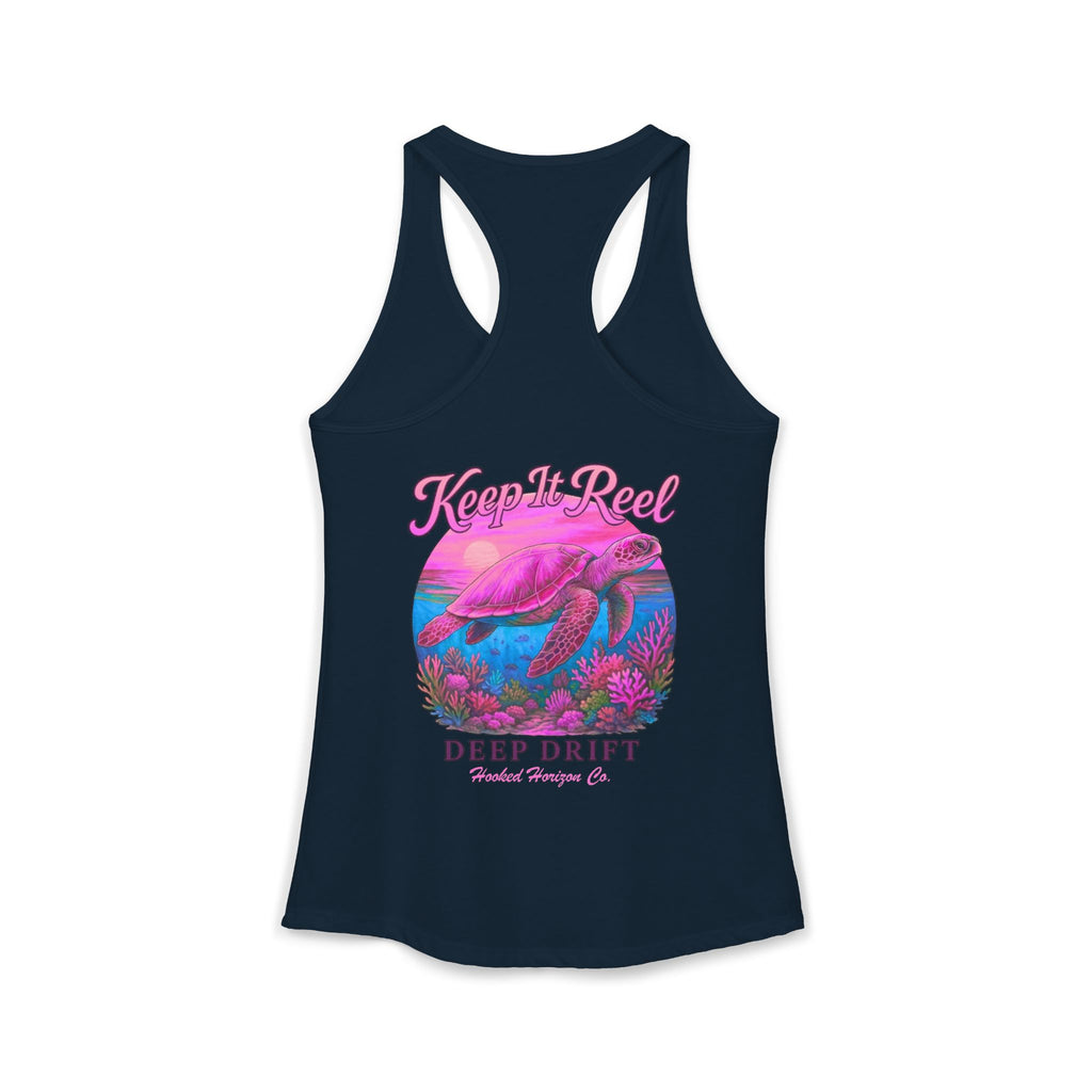 Turtle " Keep It Reel" Deep Drift– Hooked Horizon Co. Gifts for Ocean Lovers, Nautical Fashion, Everyday Comfort, Perfect Gift for Her