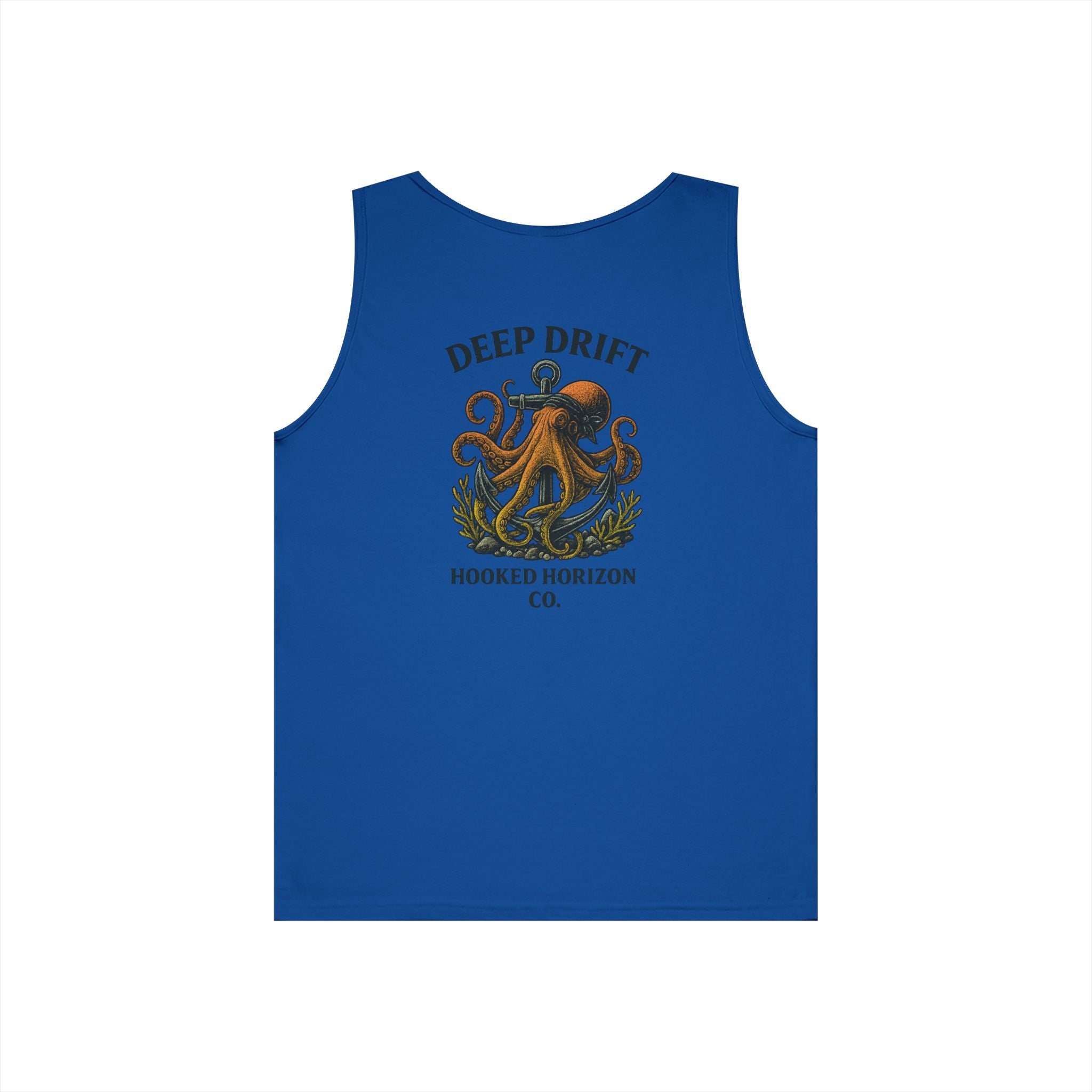 Dark Orange Deep Drift Octopus Graphic Tank Top, Summer Beach Wear, Unisex Tank, Gift for Ocean Lovers, Nautical Tees, Camping Apparel
