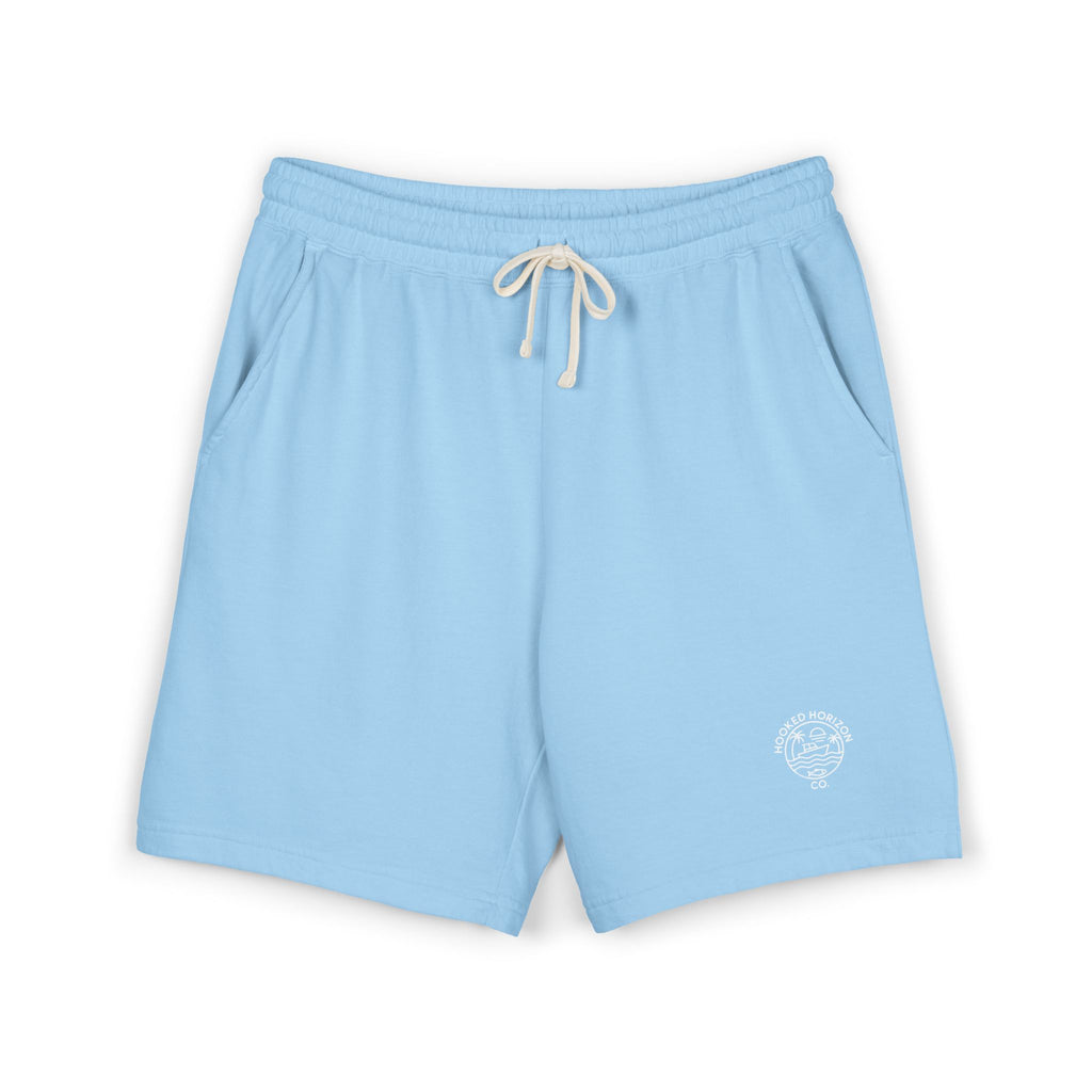 Hooked Horizon Co.  80s Inspired Fleece Sweat Shorts — Lightweight Garment-Dyed Lounge Shorts