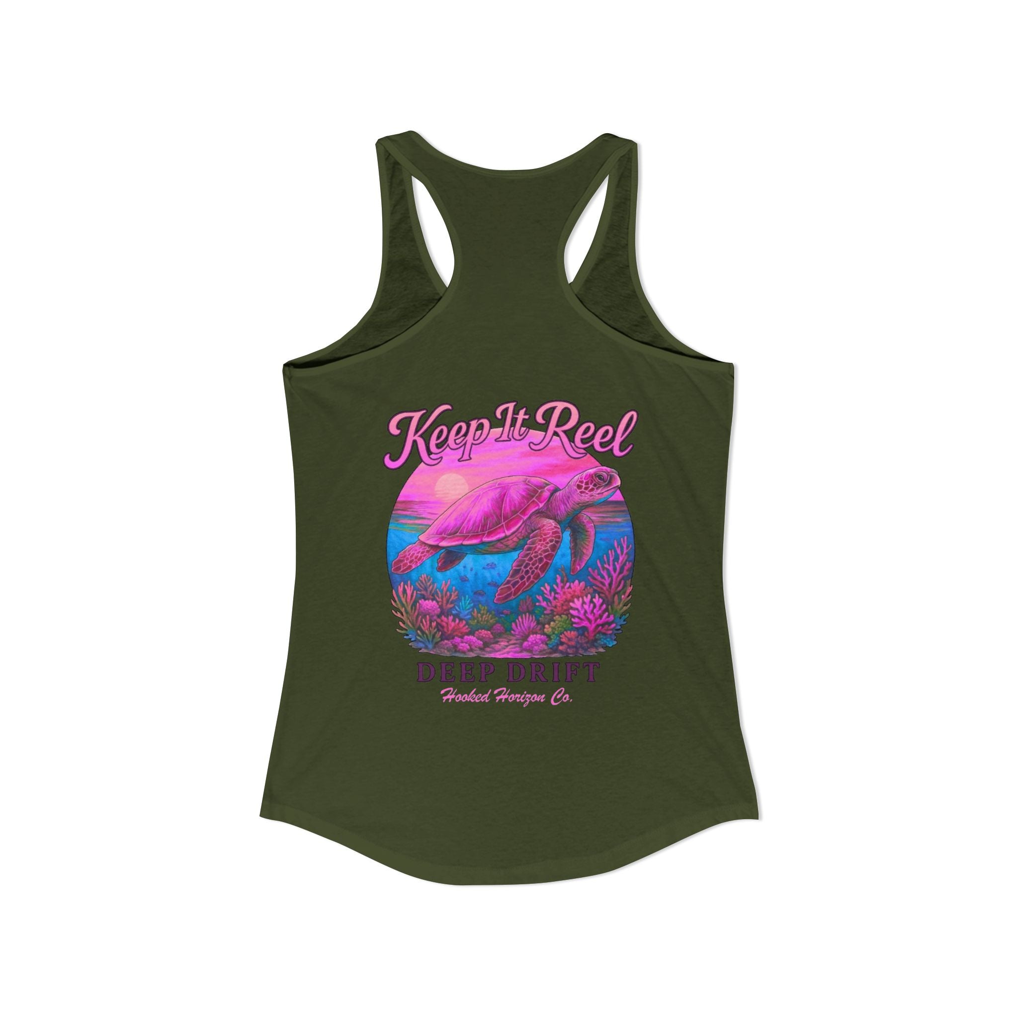 Turtle " Keep It Reel" Deep Drift– Hooked Horizon Co. Gifts for Ocean Lovers, Nautical Fashion, Everyday Comfort, Perfect Gift for Her