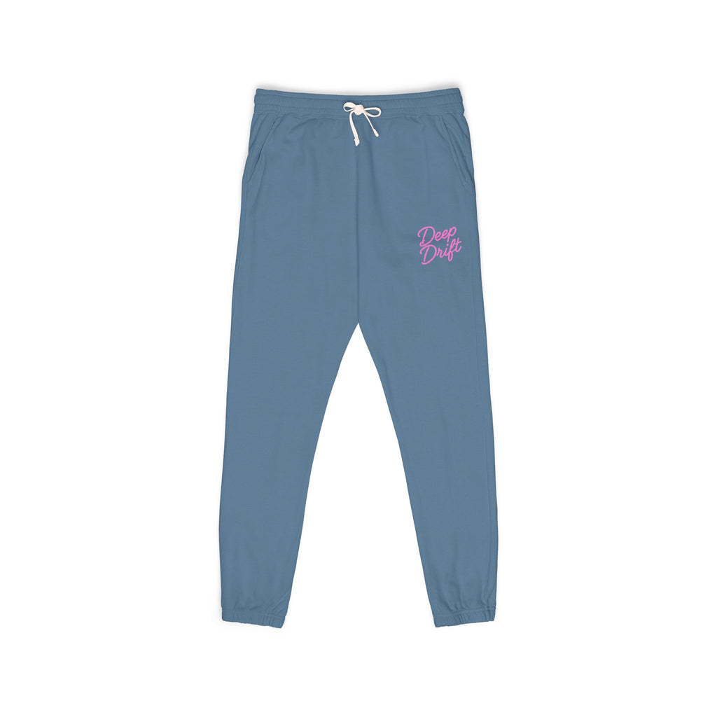Neon Pink Deep Drift Embroidered Fleece Sweatpants | Cozy Loungewear, Gifts for Everyone, Comfortable Joggers, Relaxed Fit Sweatpants, God is Love, Unisex Fashion