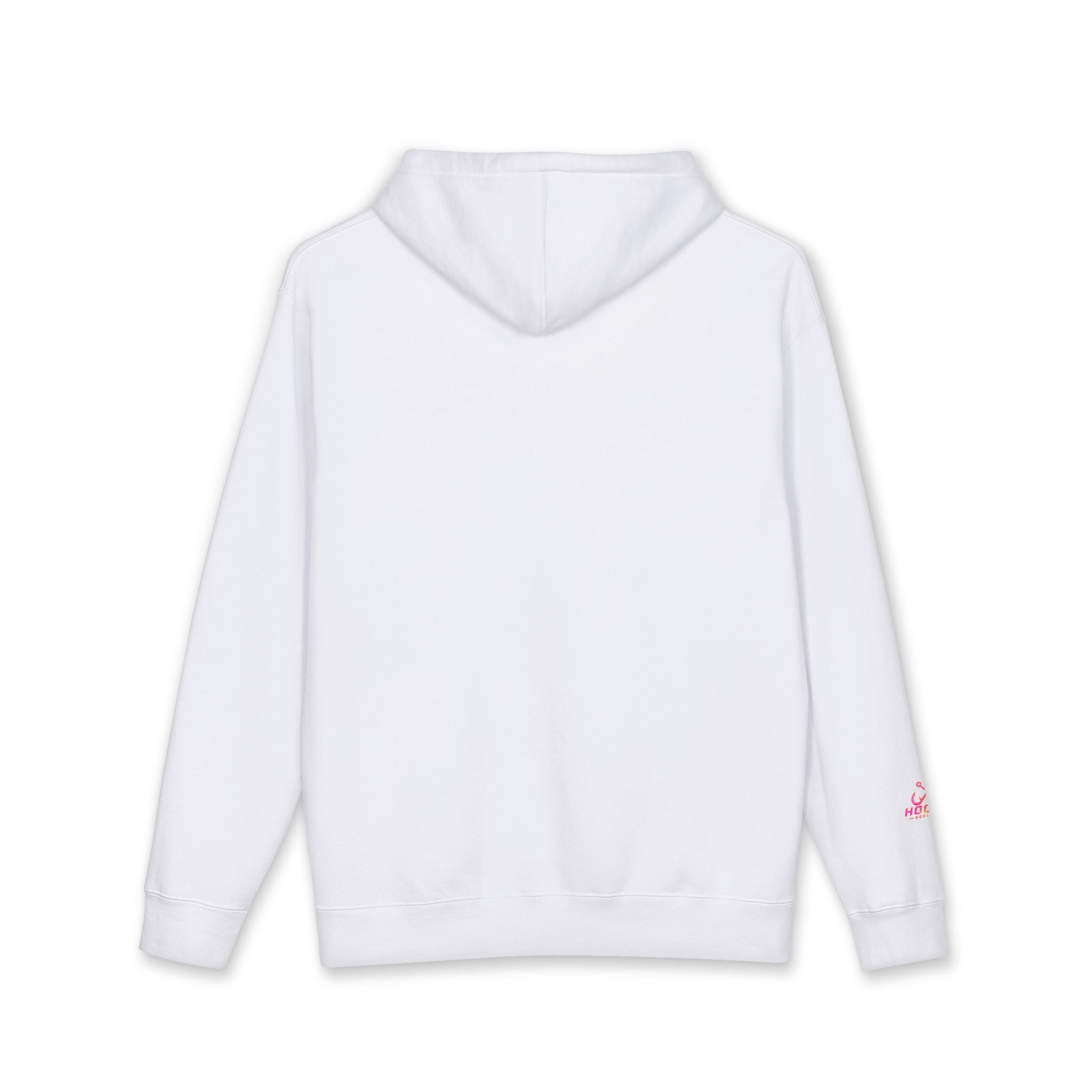 Hot Pink & Peach Hooked Horizon Co. — Fishing Back Graphic Hoodie, Multiple Color Variations