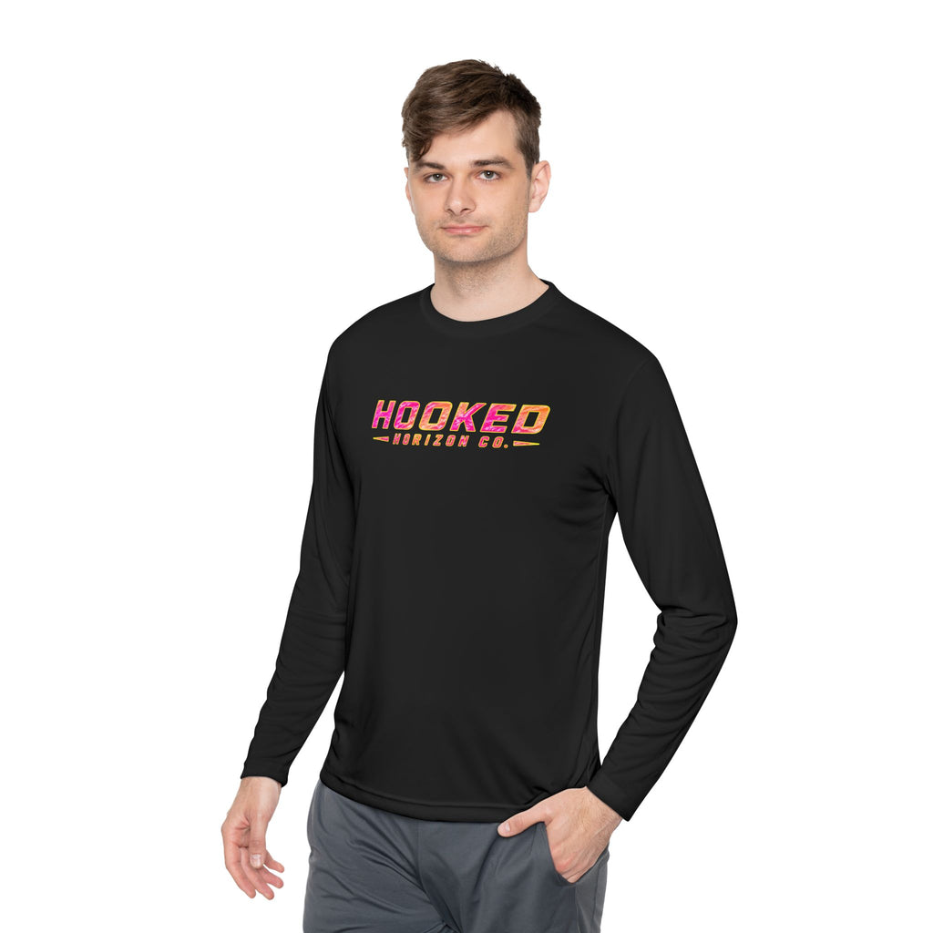 Moisture Wicking Classic Logo Tee In Pink—Horizon Co. Anchors Long Sleeve Tee — Lightweight Fishing Shirt