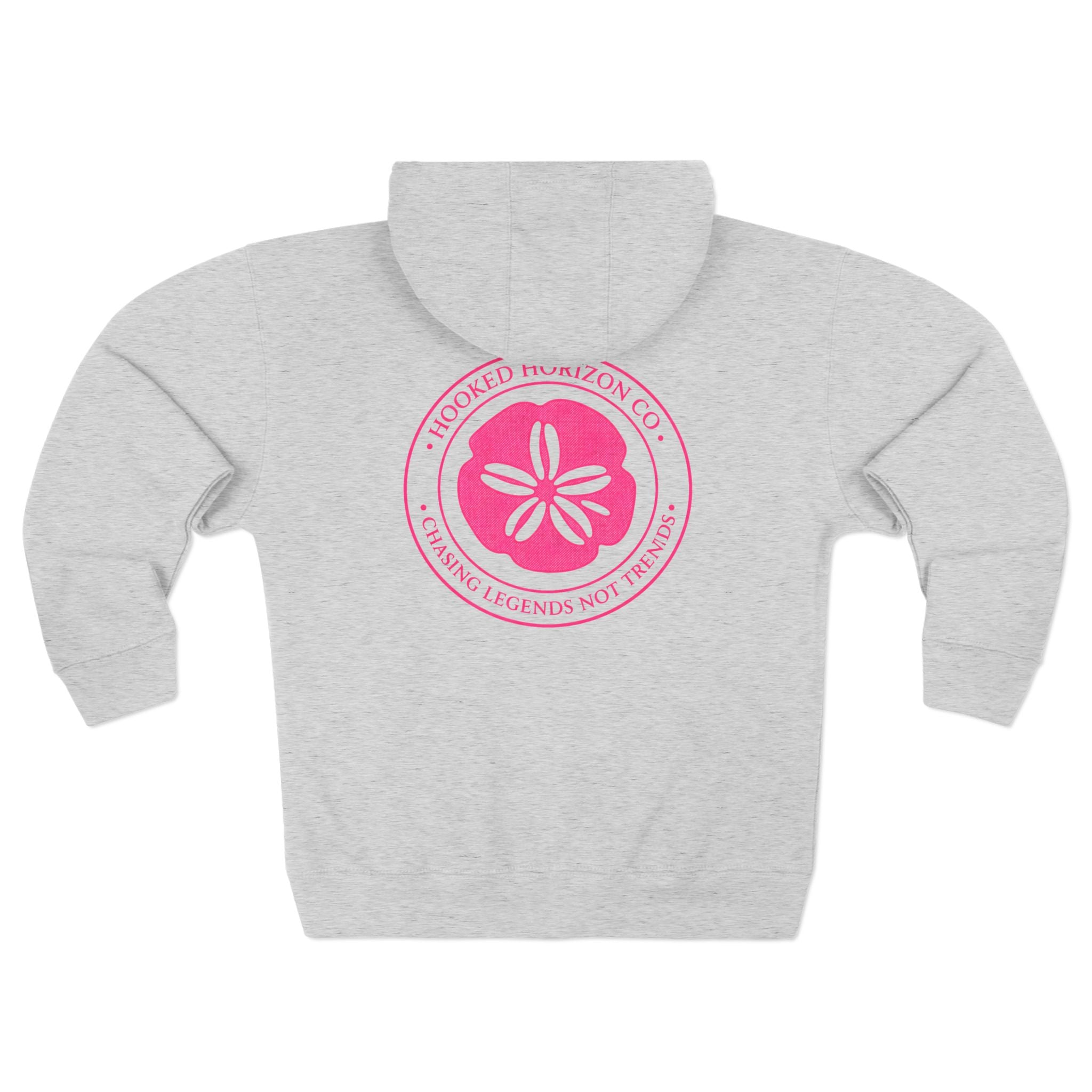 Pink Sand Dollar Tropical Flower Logo— Hooked Horizon Co. Zip-Up Hoodie
