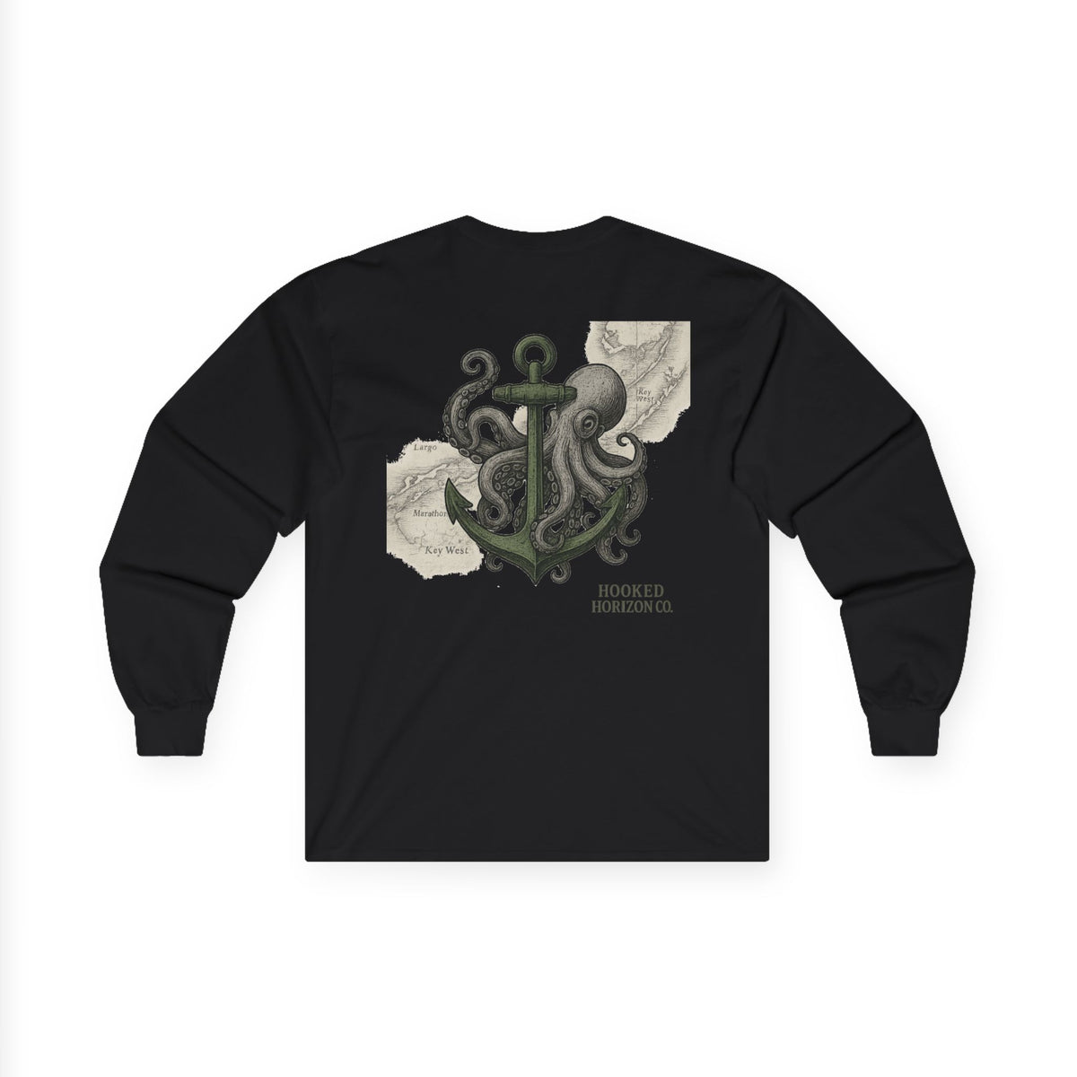 Octopus & Anchor Long Sleeve Tee, Unisex Cotton Shirt, Nautical Gift, Beachwear, Casual Outfit, Ocean Lover Apparel