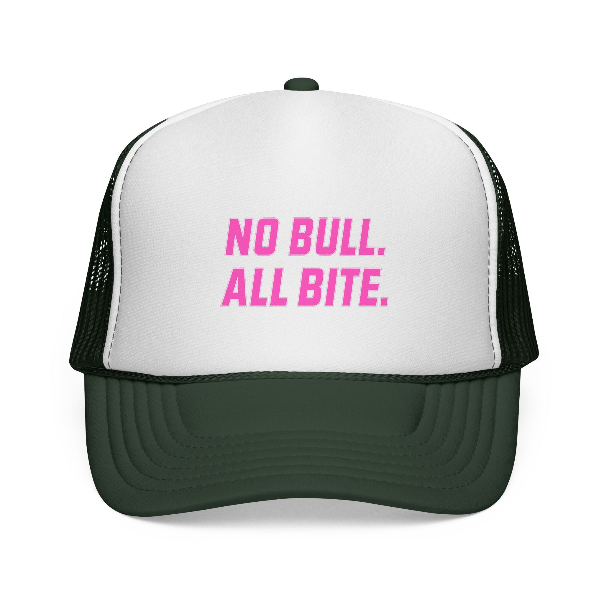 Pink No Bull All Bite Shark Trucker Cap — Fishing & Beach Hat