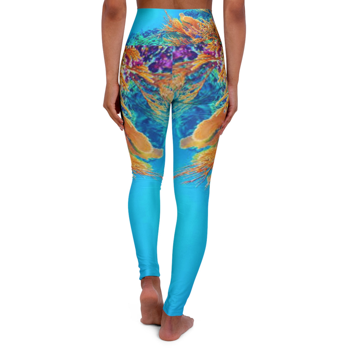 Bright Reef High Waisted Yoga Leggings - Purple, Comfortable Activewear, Fitness Pants, Ideal for Gym, Yoga, and Weekend Brunch