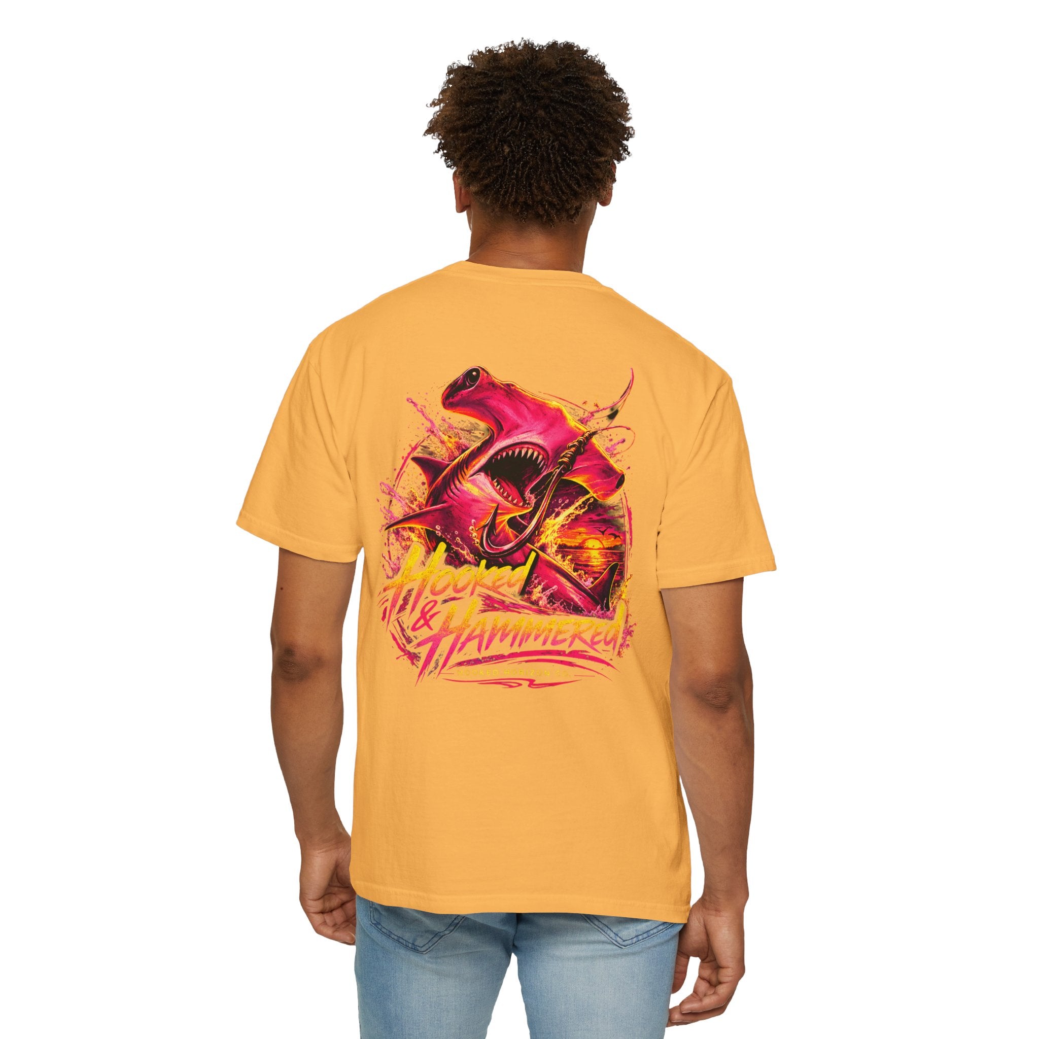 Hooked & Hammered Fishing T-shirt, Hooked Horizon Co, Angler Gifts, Shark Lovers