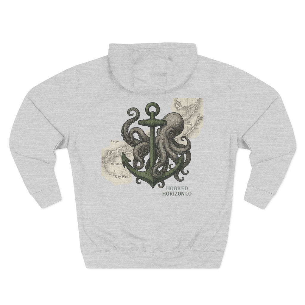 Octopus & Anchor Deep Drift — Hooked Horizon Co. Neon Fishing Hoodie – "Chase the Horizon, Hook the Legend" Graphic