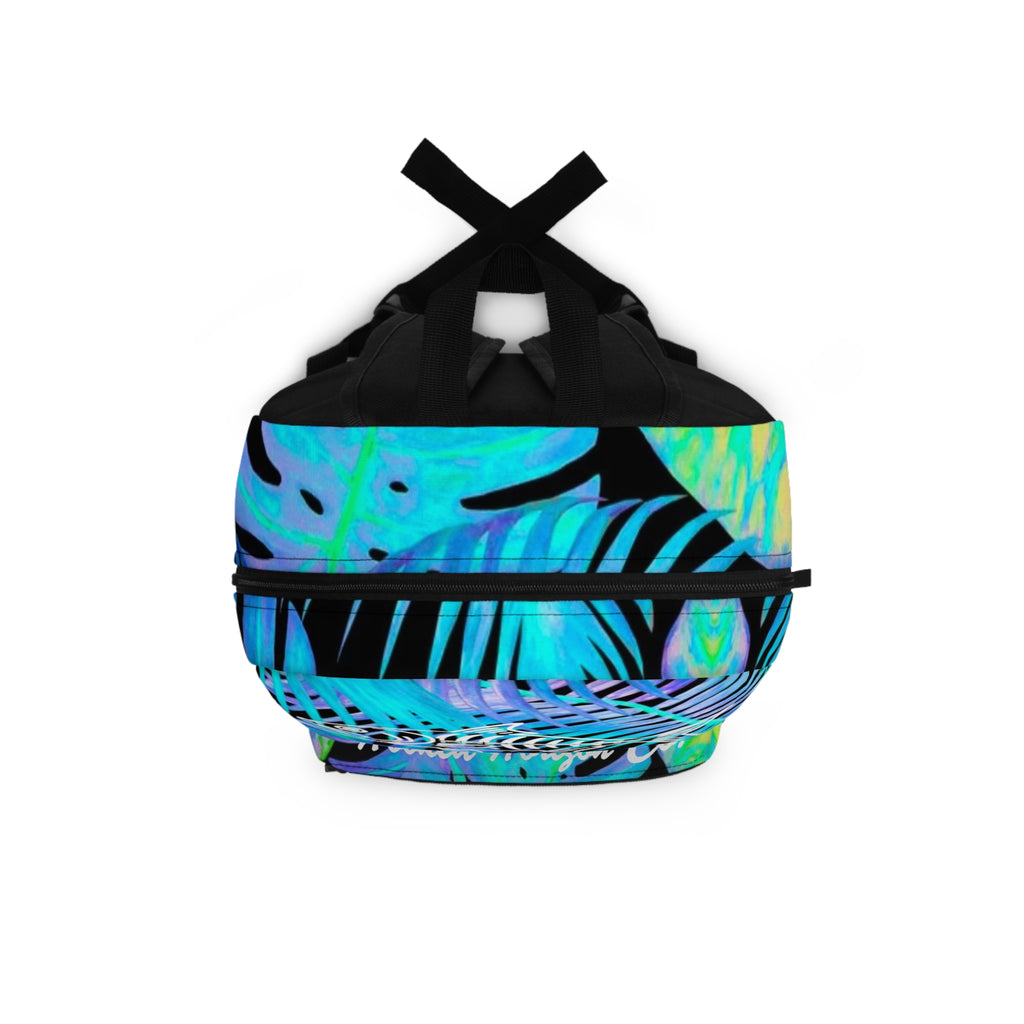 Tropical Fish Skeleton Backpack – 'Hooked Horizon Co.' Blue Leaf Beach Bag