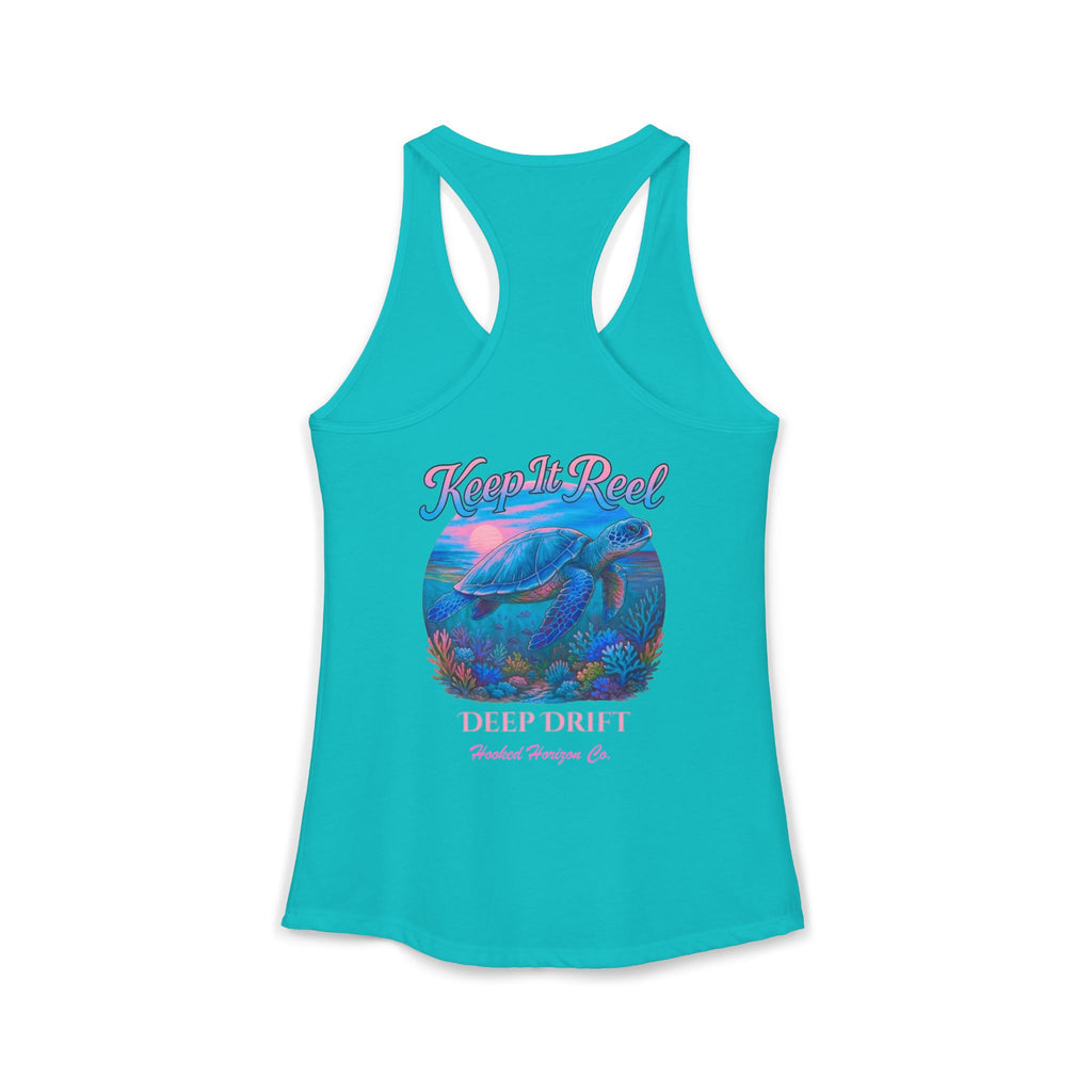 Turtle " Keep It Reel" Deep Drift– Hooked Horizon Co. Gifts for Ocean Lovers, Nautical Fashion, Everyday Comfort, Perfect Gift for Her