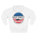 USA Deep Drift — Hooked Horizon Co. Neon Fishing Hoodie – "Chase the Horizon, Hook the Legend" Graphic