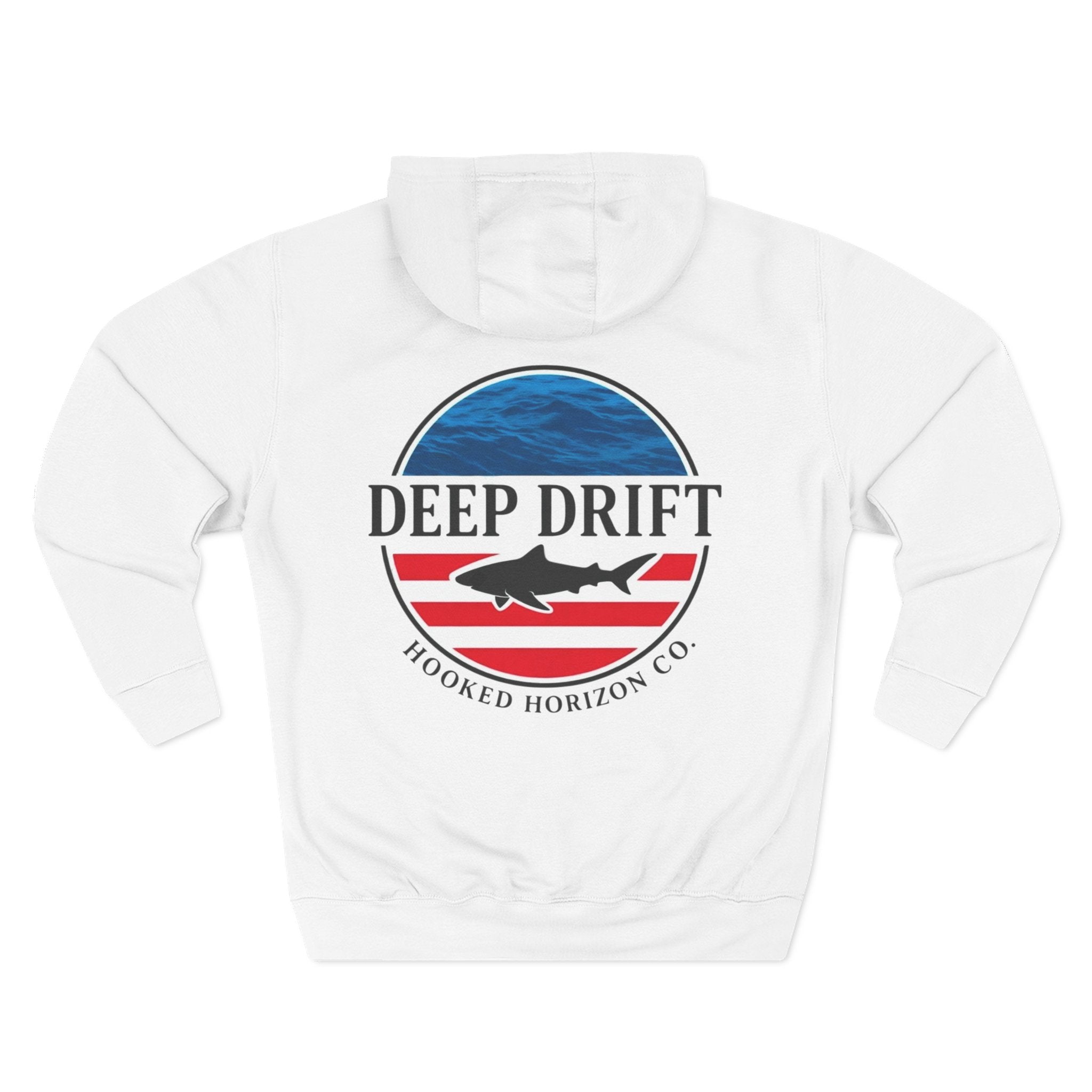 USA Deep Drift — Hooked Horizon Co. Neon Fishing Hoodie – "Chase the Horizon, Hook the Legend" Graphic