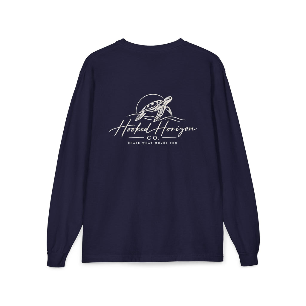 Turtle Hooked Horizon Co. – " Chase What Moves You "Unisex Long Sleeve Pocket T-Shirt