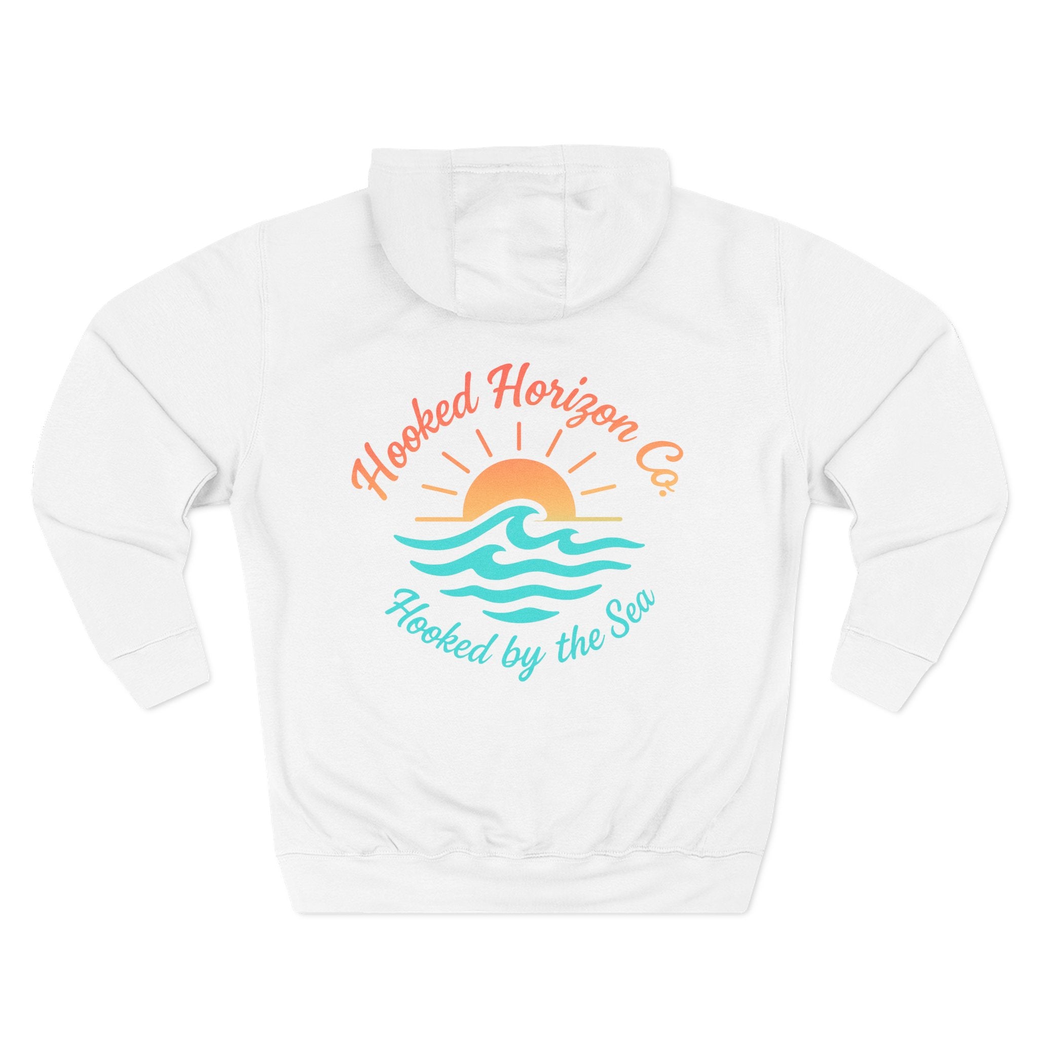 Wave & Sun Deep Drift– "Hooked By The Sea" Hooked Horizon Co. Unisex Zip Hoodie for Ocean Lovers, Nautical Fashion, Cool Weather Gear, Everyday Comfort, Perfect Gift
