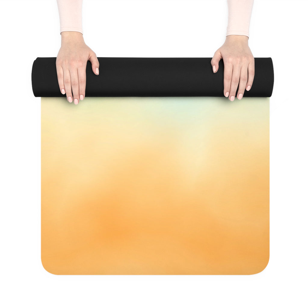 Bright Ombre Ocean-Inspired Costal Vibes Rubber Yoga Mat for Mindfulness, Fitness, Eco-Friendly Exercise, Home Workouts, Gift for Yogis