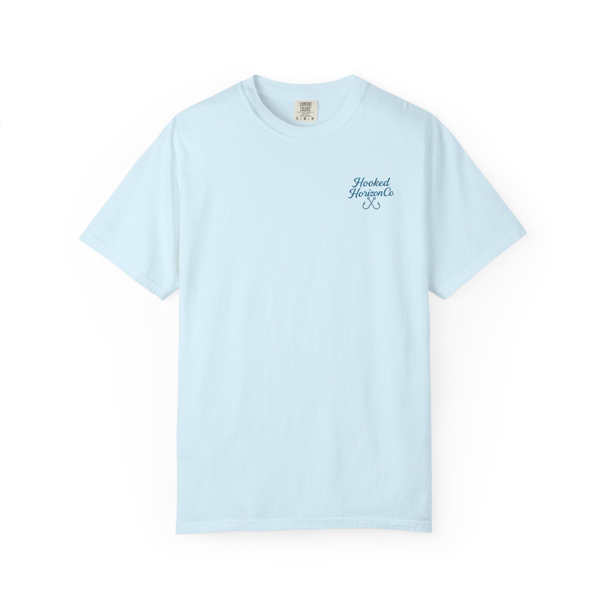 Mahi Mahi Hooked Horizon Co. — "Chasing Legends" Deep Drift Fishing Graphicishing Tee for Angler Lovers, Shark Lovers, Ocean Tee