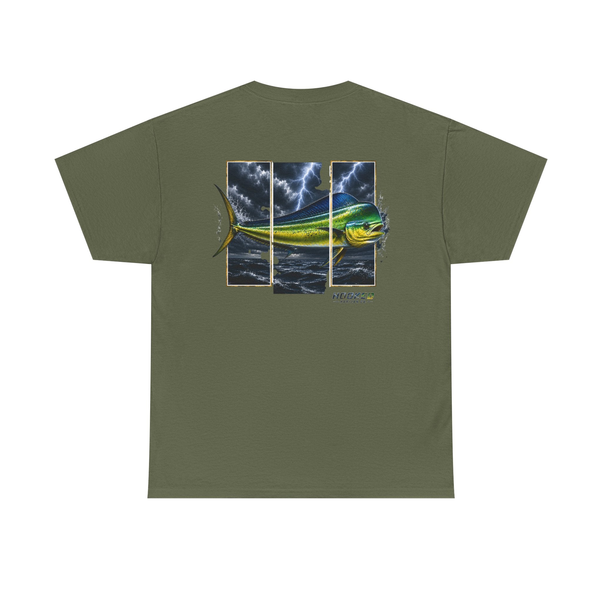 Mahi Mahi Hooked Horizon Co Tee—Ocean Graphic Tee — "Beloved" Ray Design