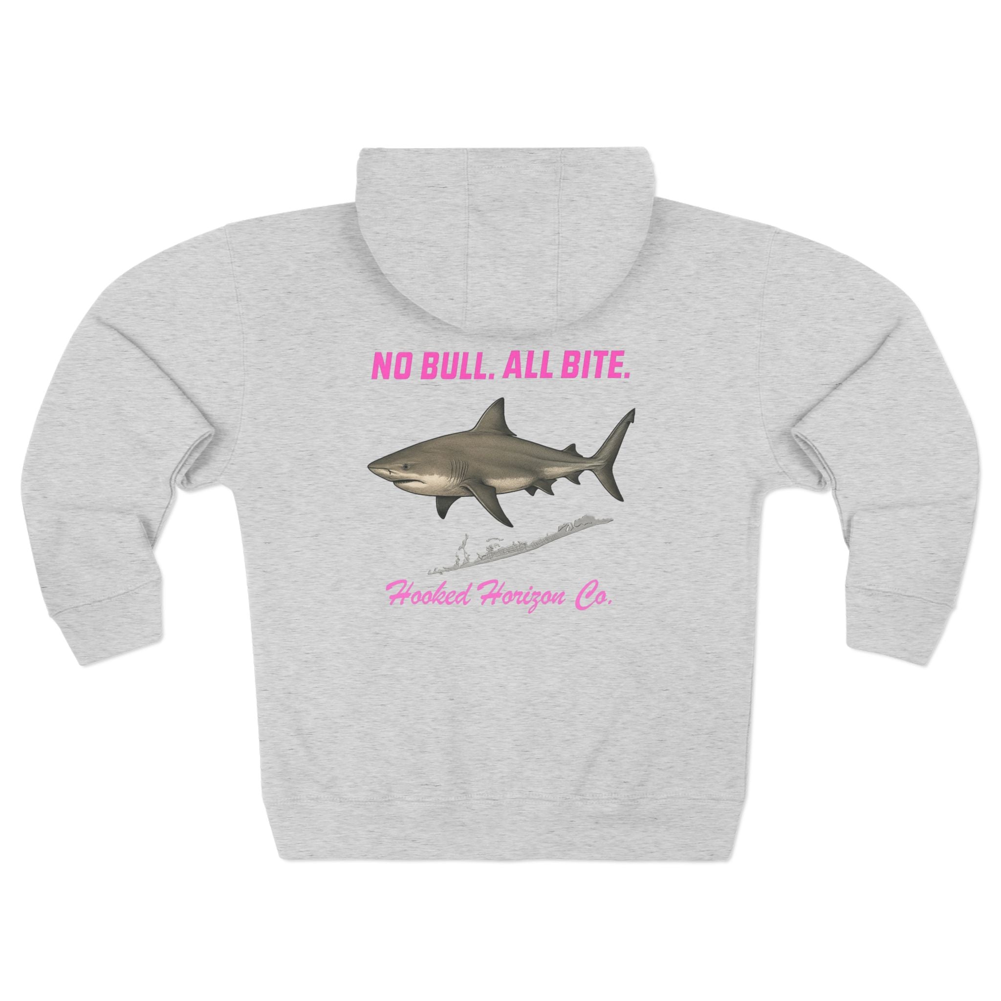 Siesta Key Bull Shark Tee Deep Drift Hooked Horizon C. No Bull All BiteUnisex Zip Hoodie for Ocean Lovers, Nautical Fashion, Cool Weather Gear, Everyday Comfort, Perfect Gift
