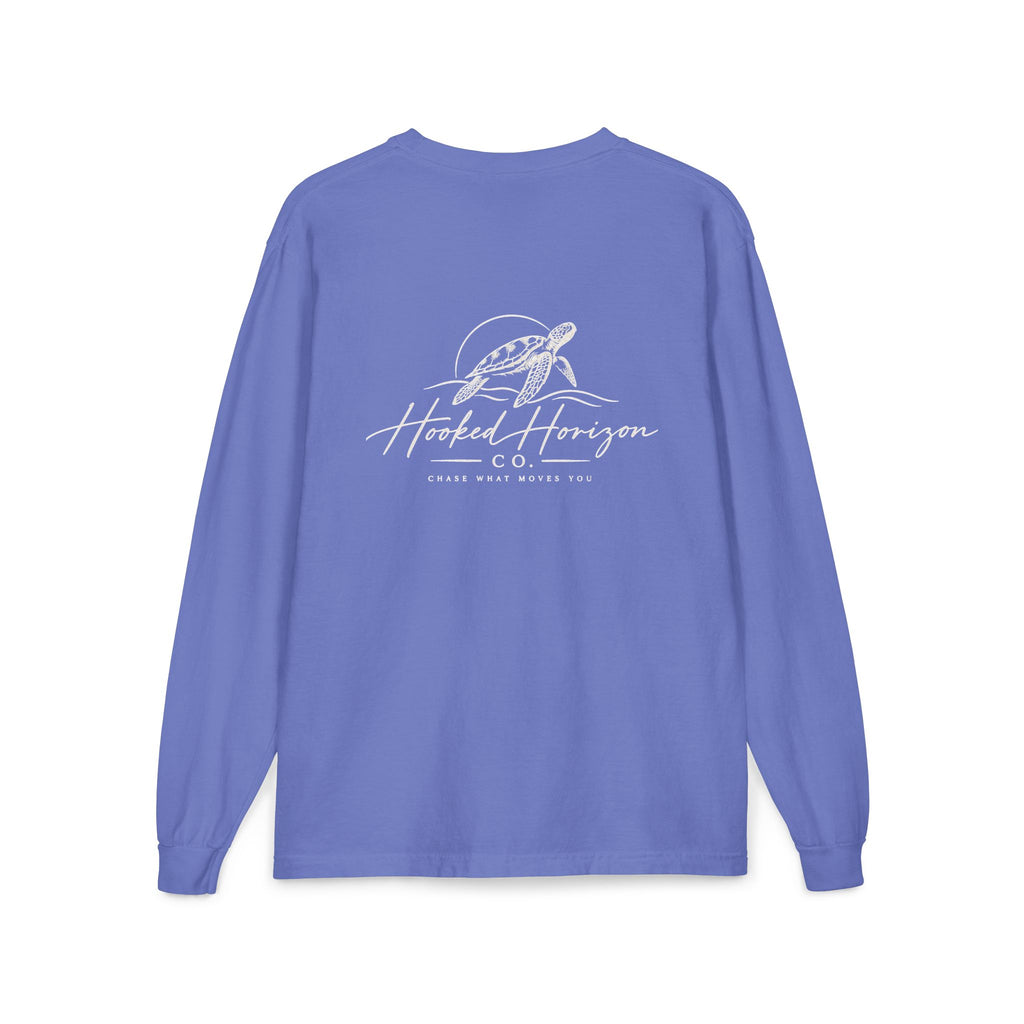 Turtle Hooked Horizon Co. – " Chase What Moves You "Unisex Long Sleeve Pocket T-Shirt