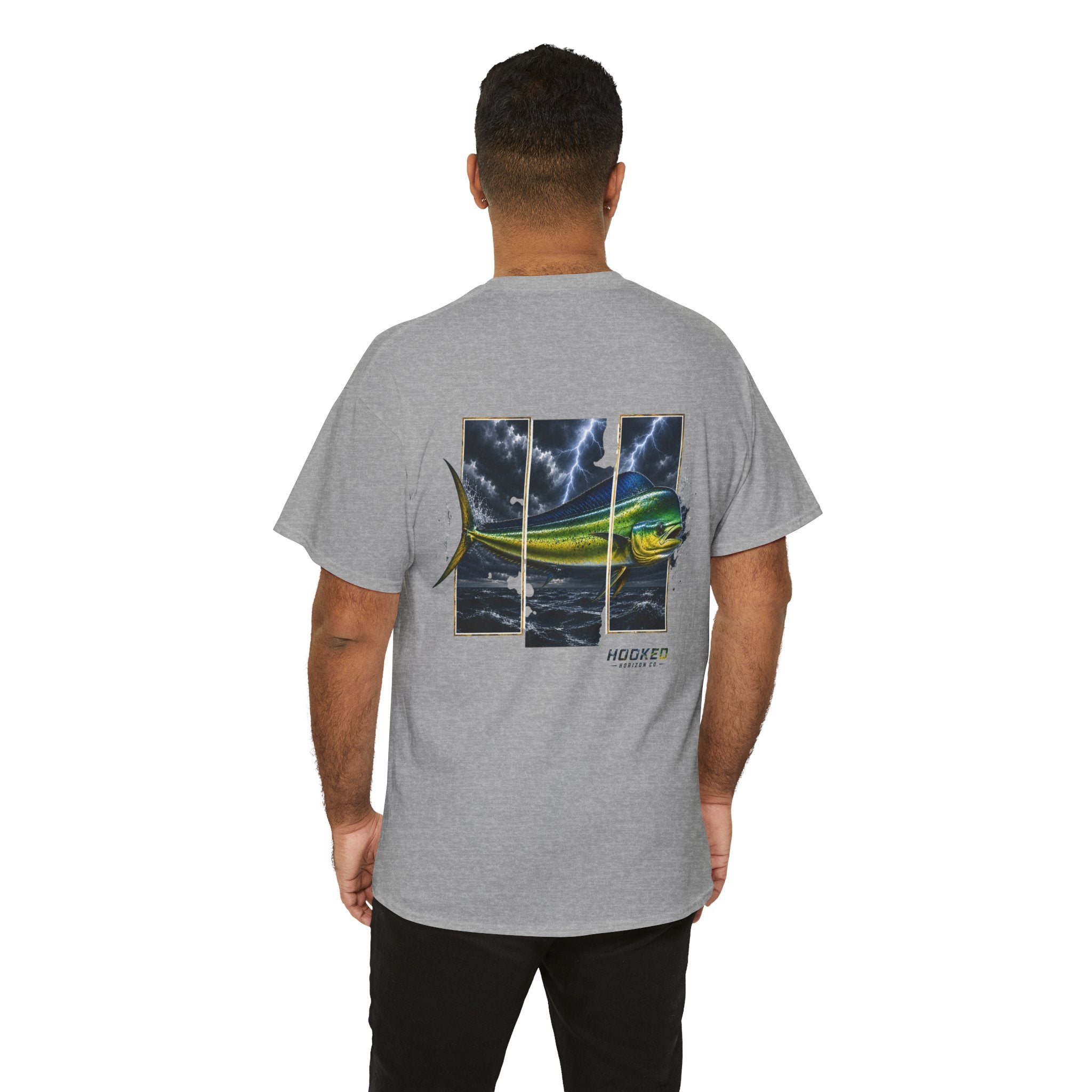 Mahi Mahi Hooked Horizon Co Tee—Ocean Graphic Tee — "Beloved" Ray Design