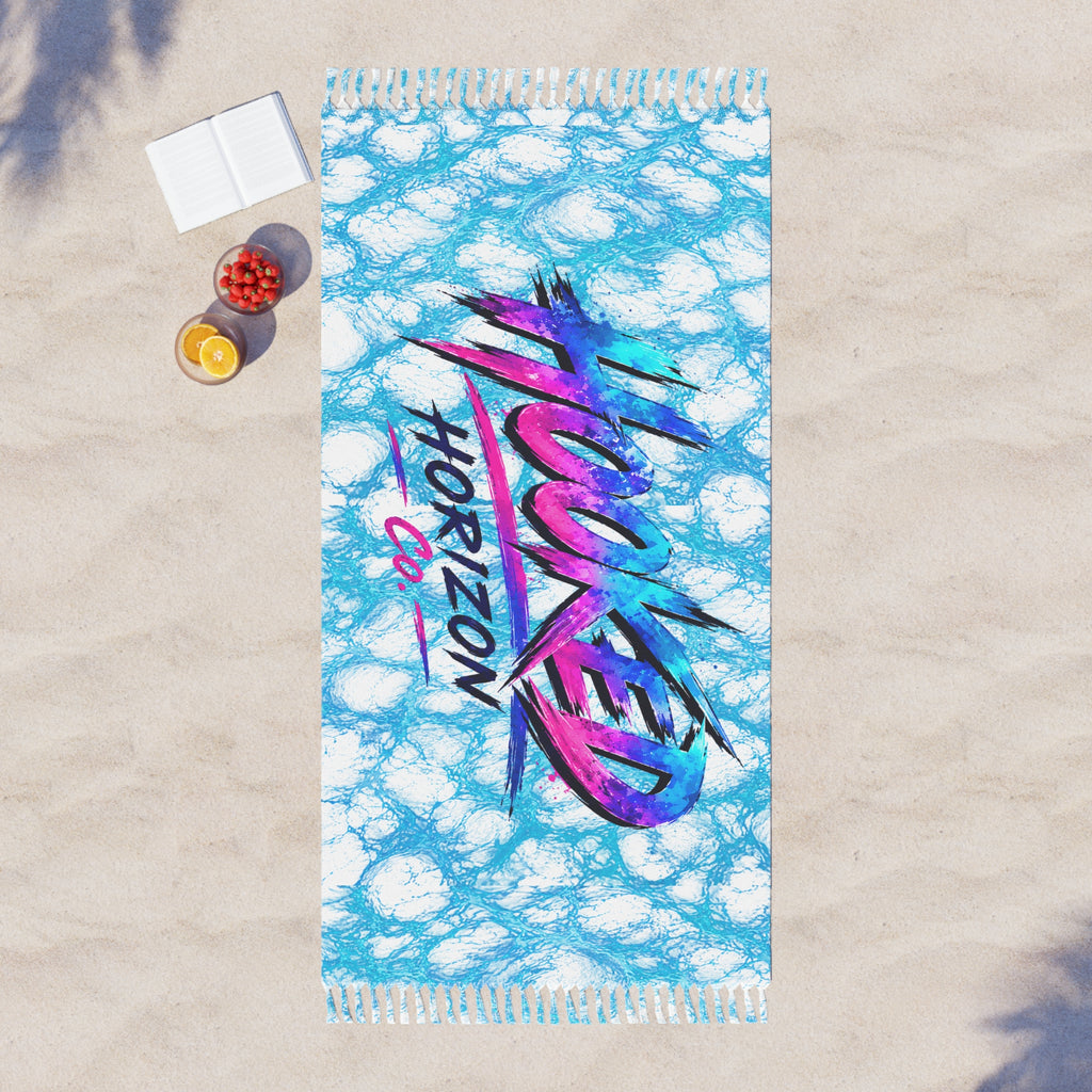 Boho Beach Towel — 'Summer Horizon' Tie-Dye Fringe Beach Towel
