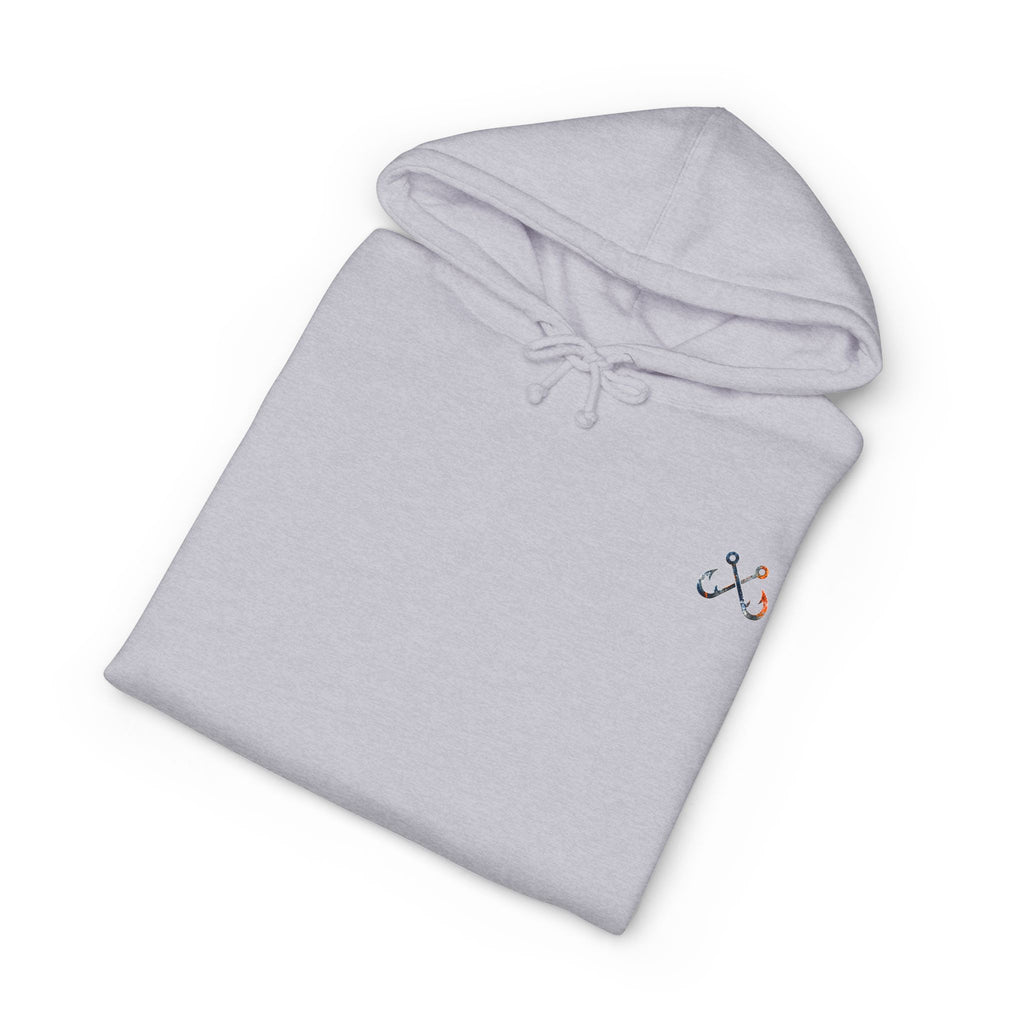 Hammer Head Hoodie Hooked Horizon Co. — Fishing Back Graphic Hoodie, Multiple Color Variations