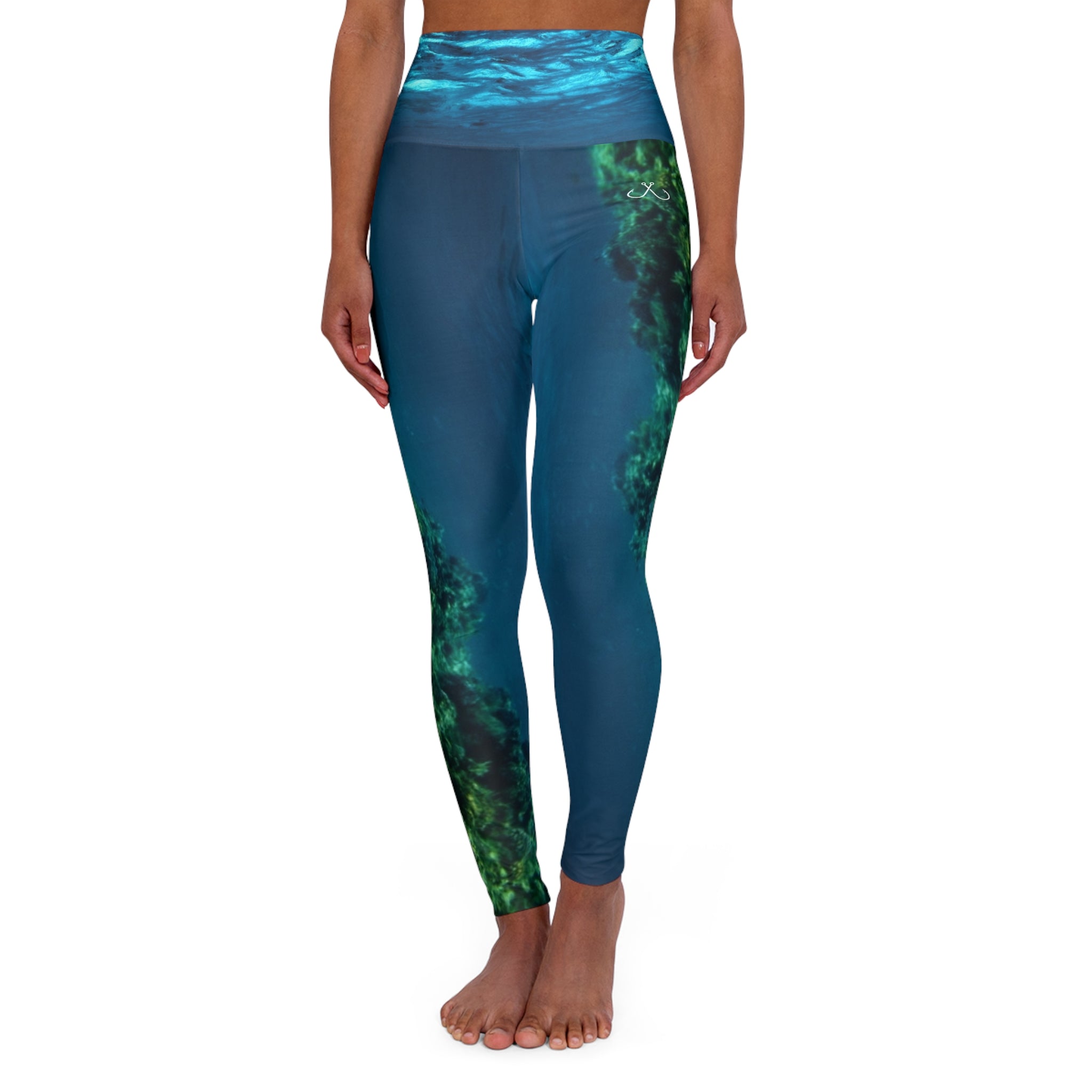 Coral Reef High Waisted Yoga Leggings - Purple, Comfortable Activewear, Fitness Pants, Ideal for Gym, Yoga, and Weekend Brunch
