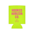 Neon Yellow & Pink Coozie — Hooked Horizon Co. Fishing Wave Koozie