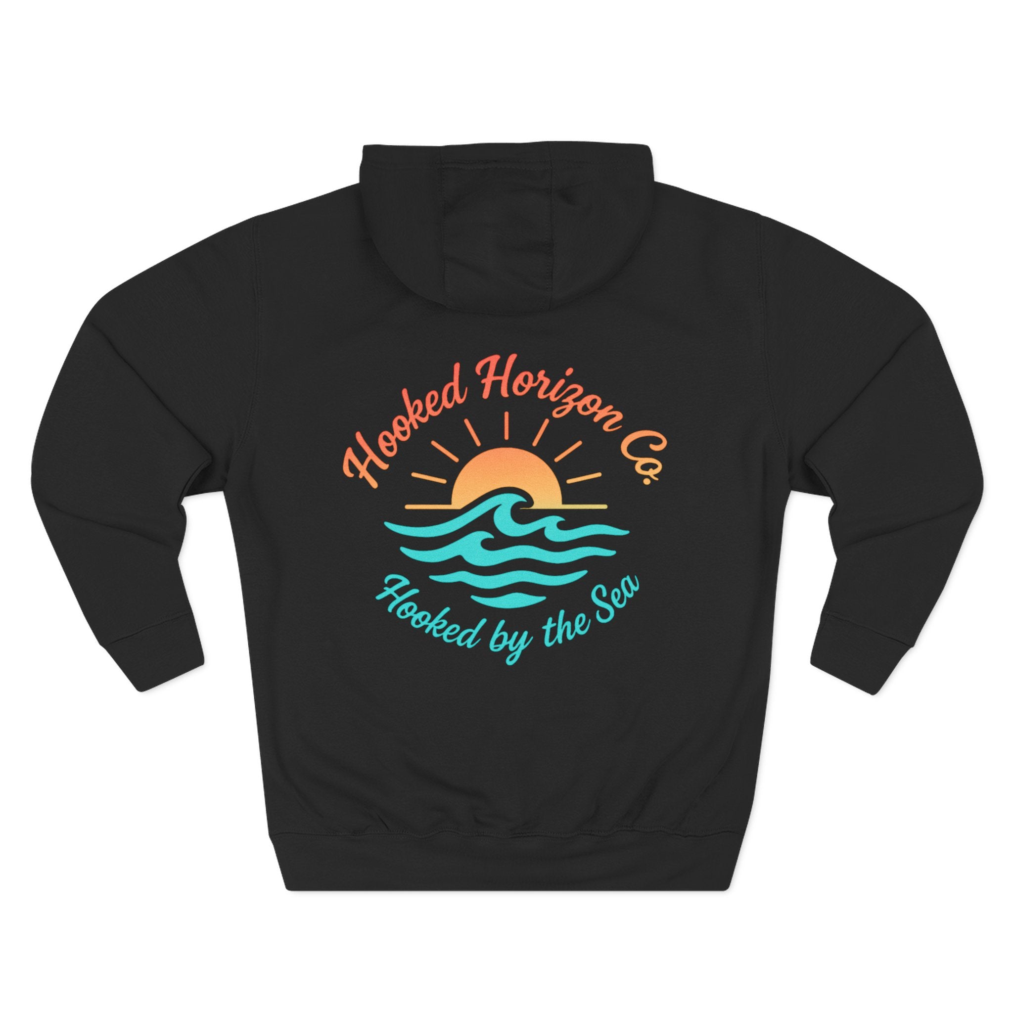 Wave & Sun Deep Drift– "Hooked By The Sea" Hooked Horizon Co. Unisex Hoodie for Ocean Lovers, Nautical Fashion, Cool Weather Gear, Everyday Comfort, Perfect Gift