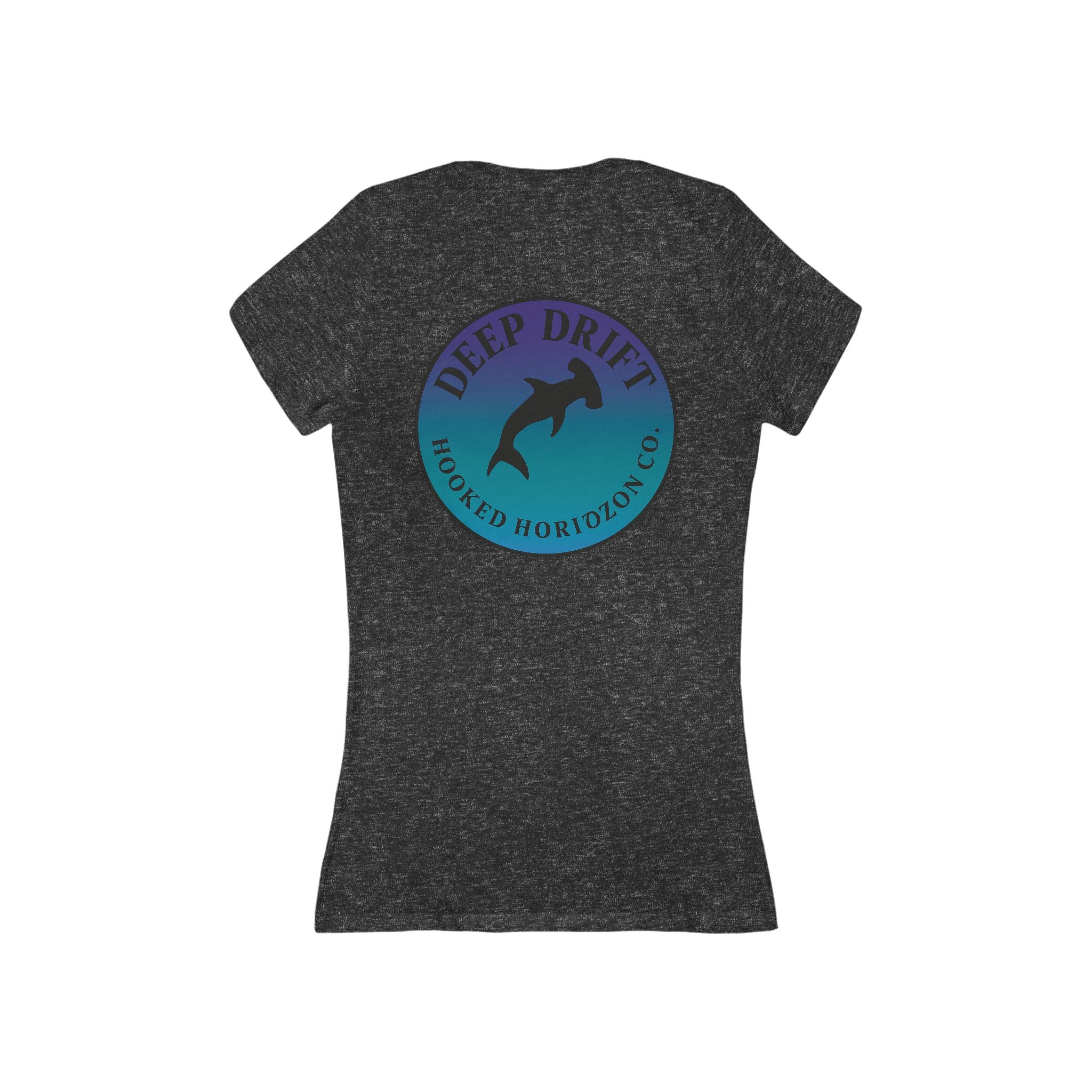 Purple & Blue Hammer Head Shark Deep Drift Women's V-Neck Tee - Casual Style, Gift for Beach Lovers, Summer Wear, Travel Outfit, Comfortable Tee