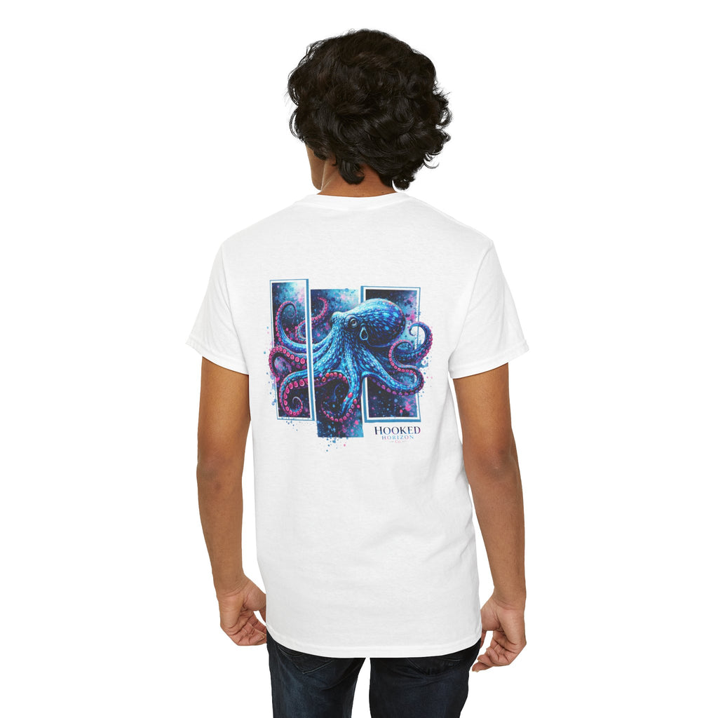 Octopus Hooked Horizon Co Tee—Ocean Graphic Tee — "Beloved" Ray Design