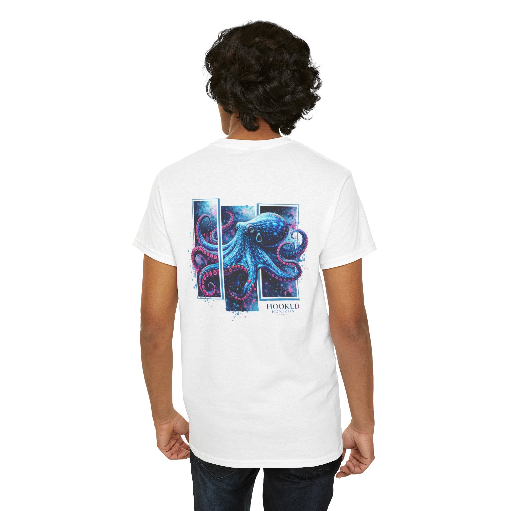 Octopus Hooked Horizon Co Tee—Ocean Graphic Tee — "Beloved" Ray Design