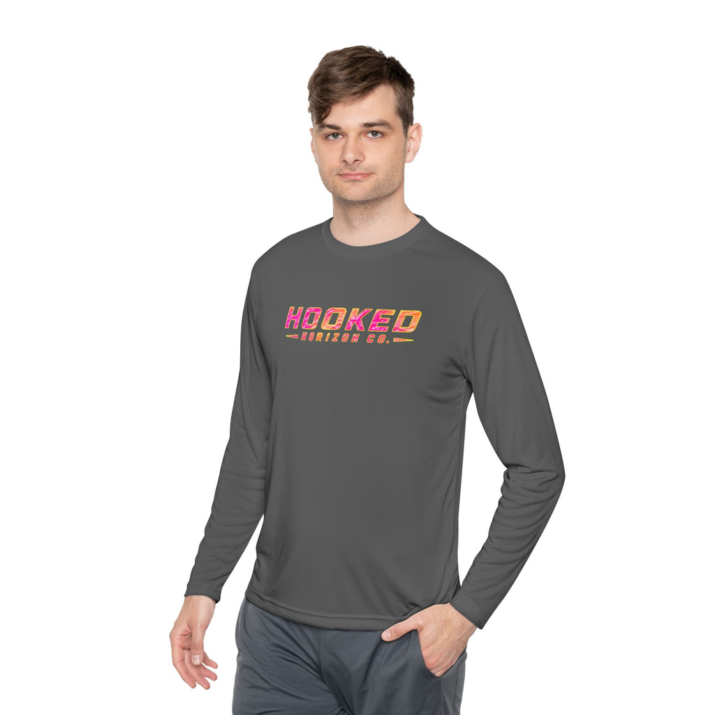 Moisture Wicking Classic Logo Tee In Pink—Horizon Co. Anchors Long Sleeve Tee — Lightweight Fishing Shirt