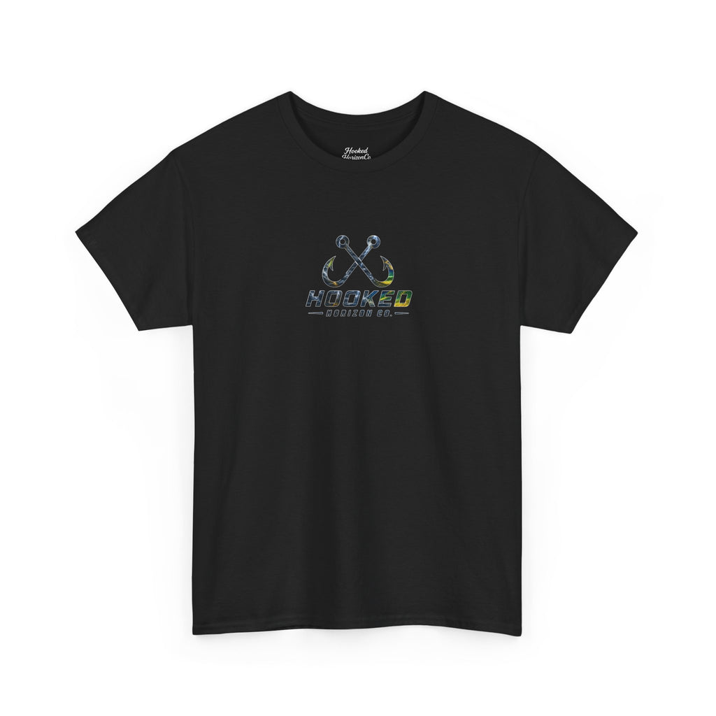 Mahi Mahi Hooked Horizon Co Tee—Ocean Graphic Tee — "Beloved" Ray Design