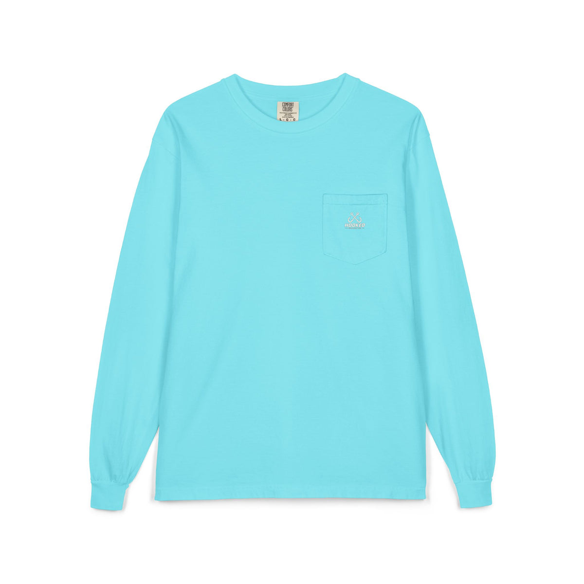 USA Manta Ray Hooked Horizon Co.  Classic Logo Unisex Long Sleeve Pocket T-Shirt