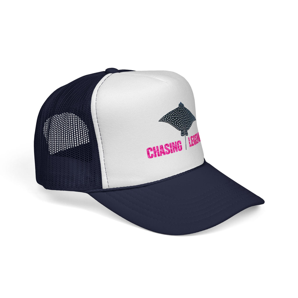 Spotted Ray Neon Pink Chasing Legends Trucker Cap — Fishing & Beach Hat