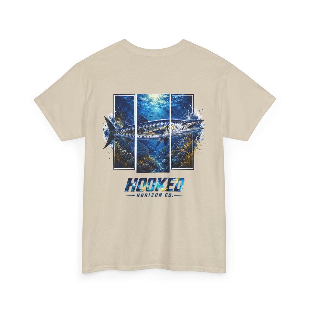 Barracuda Hooked Horizon Co Tee—Ocean Graphic Tee — "Beloved" Ray Design