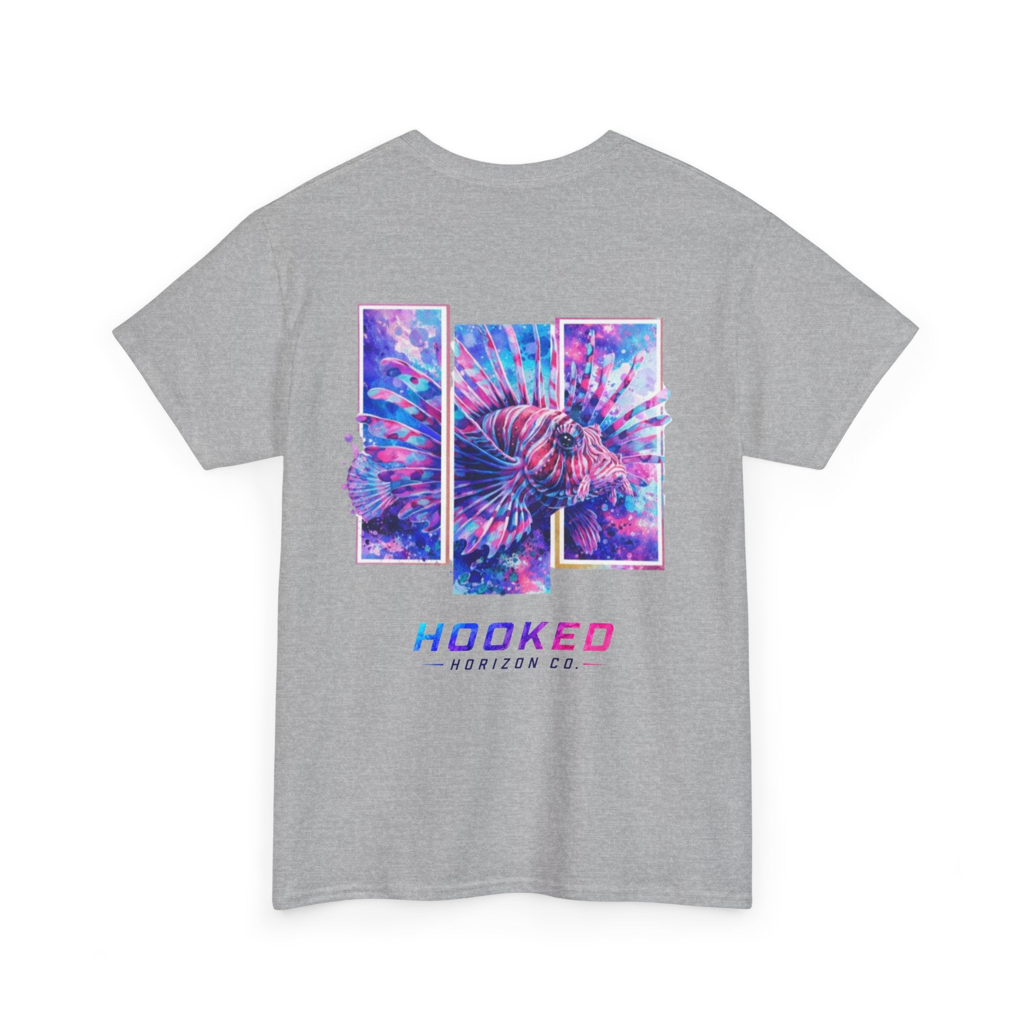 Lion Fish Hooked Horizon Co Tee—Ocean Graphic Tee — "Beloved" Ray Design