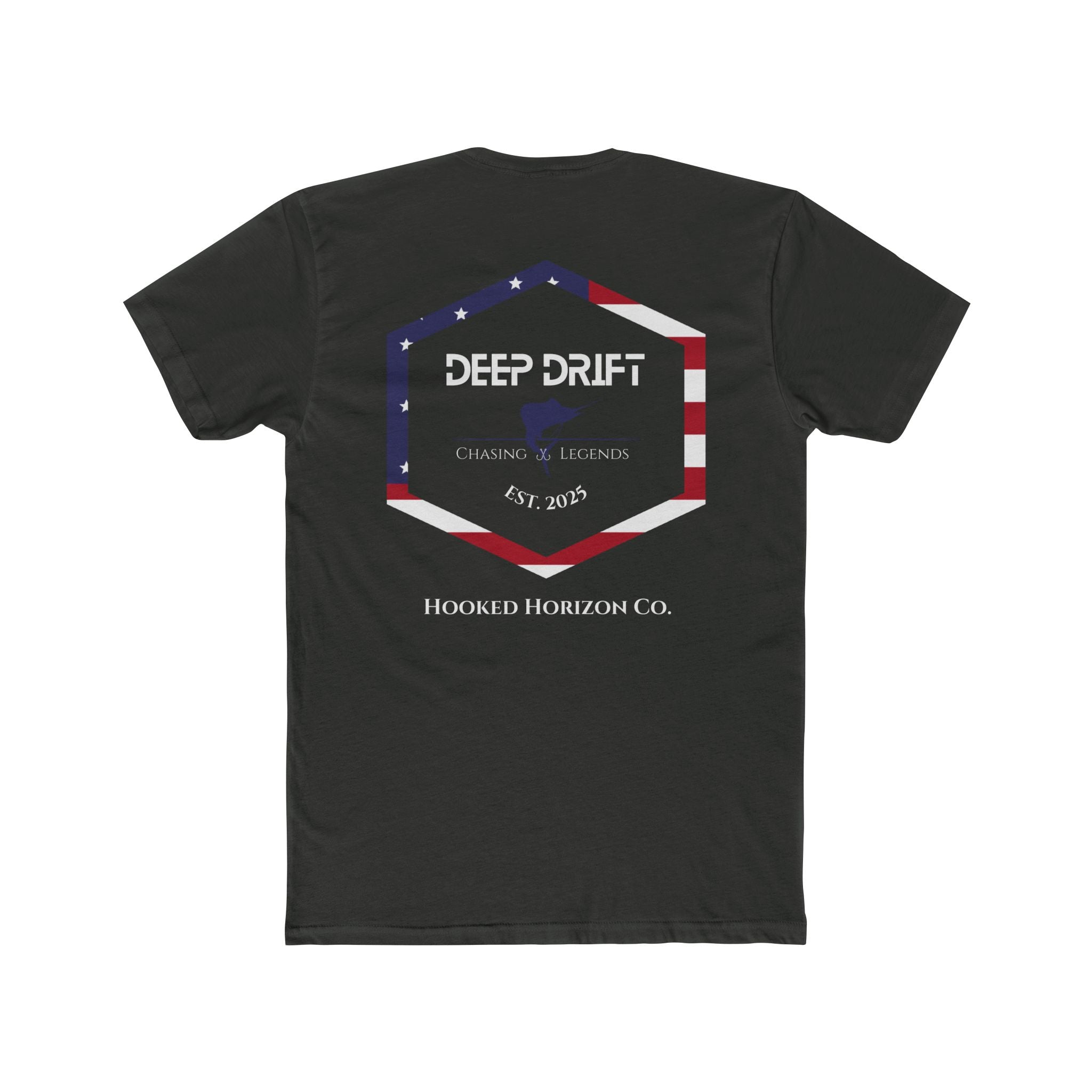 USA Deep Drift Marlin Tee — Patriotic Hooked Horizon Co. Fishing T-Shirt
