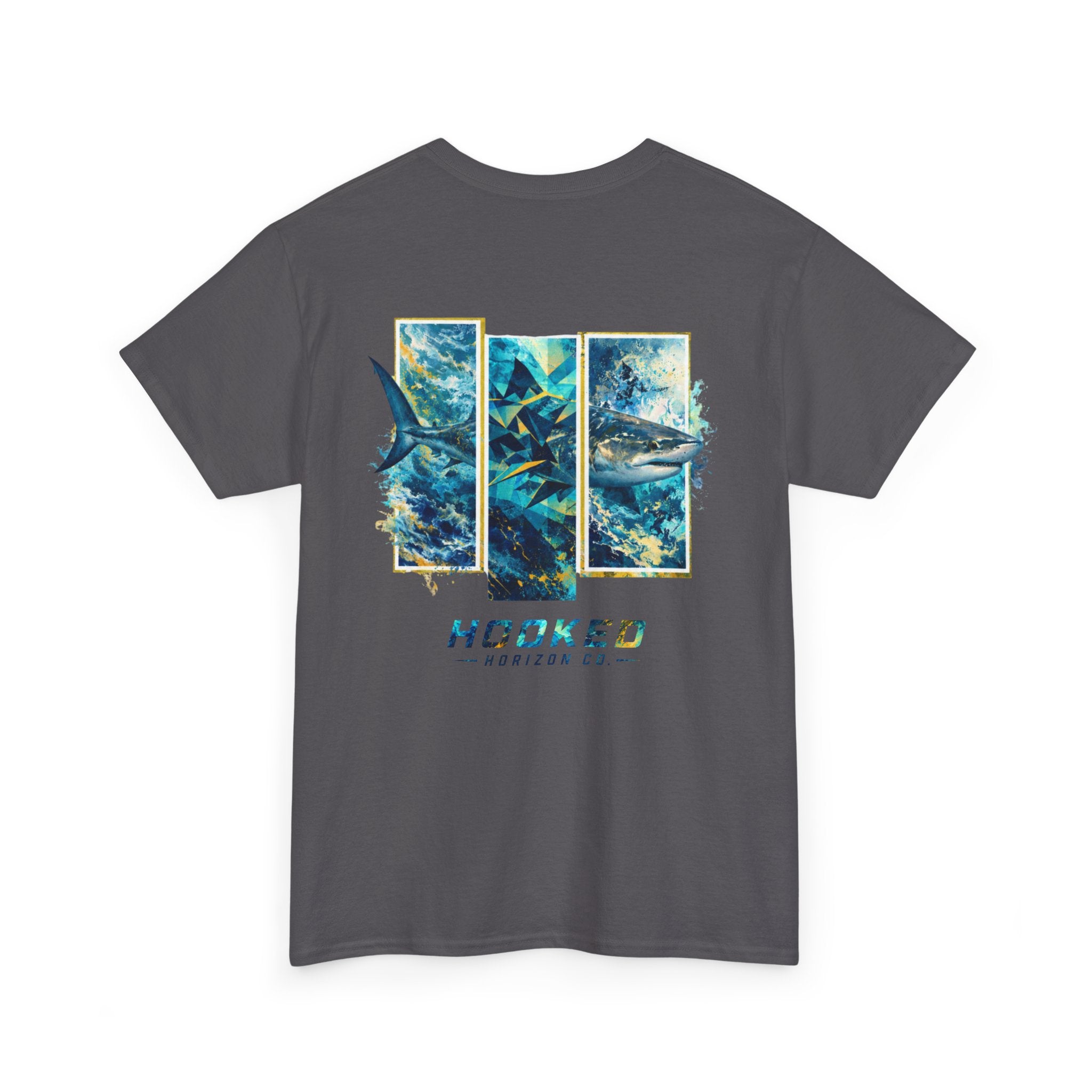 Bull Shark Hooked Horizon Co Tee—Ocean Graphic Tee — "Beloved" Ray Design