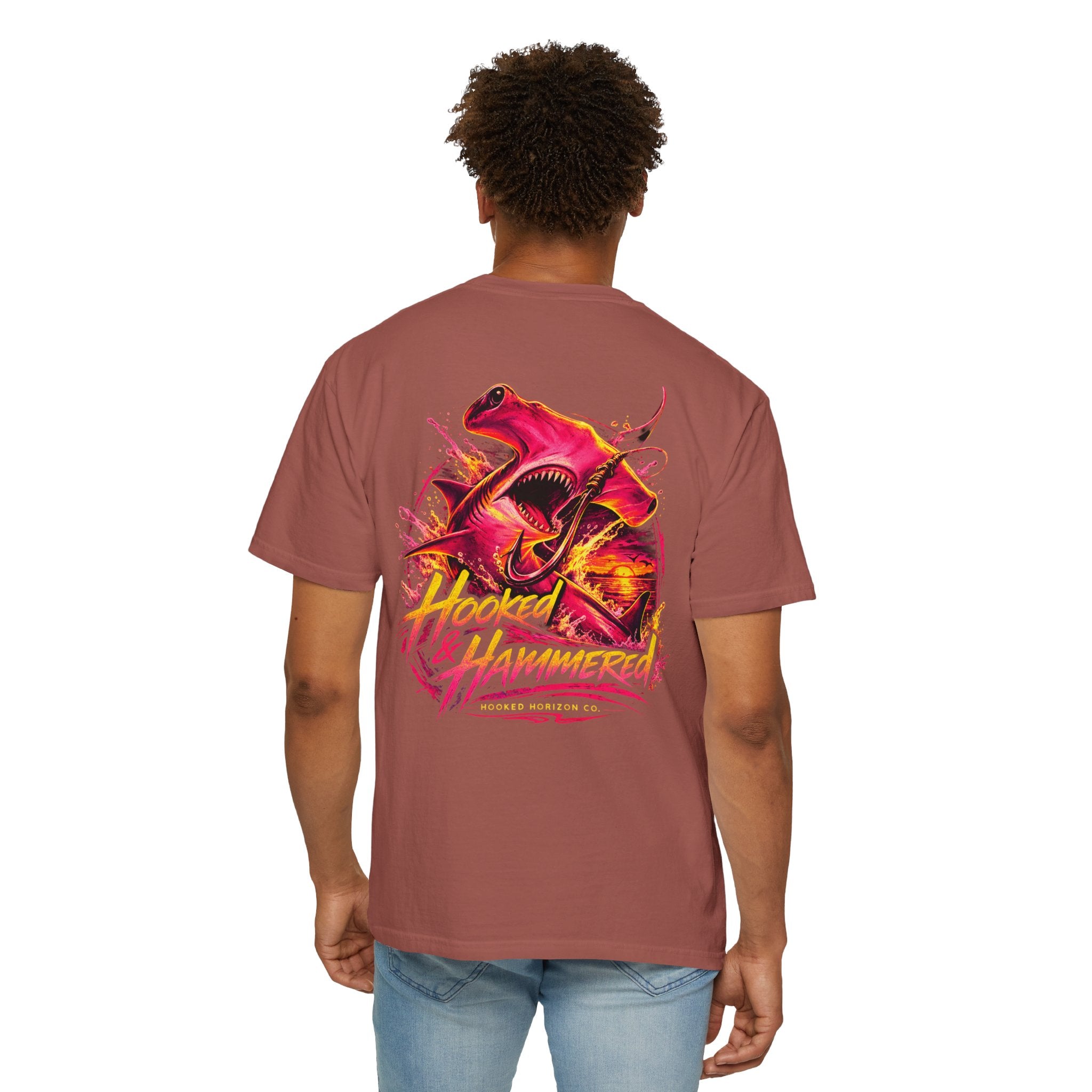 Hooked & Hammered Fishing T-shirt, Hooked Horizon Co, Angler Gifts, Shark Lovers