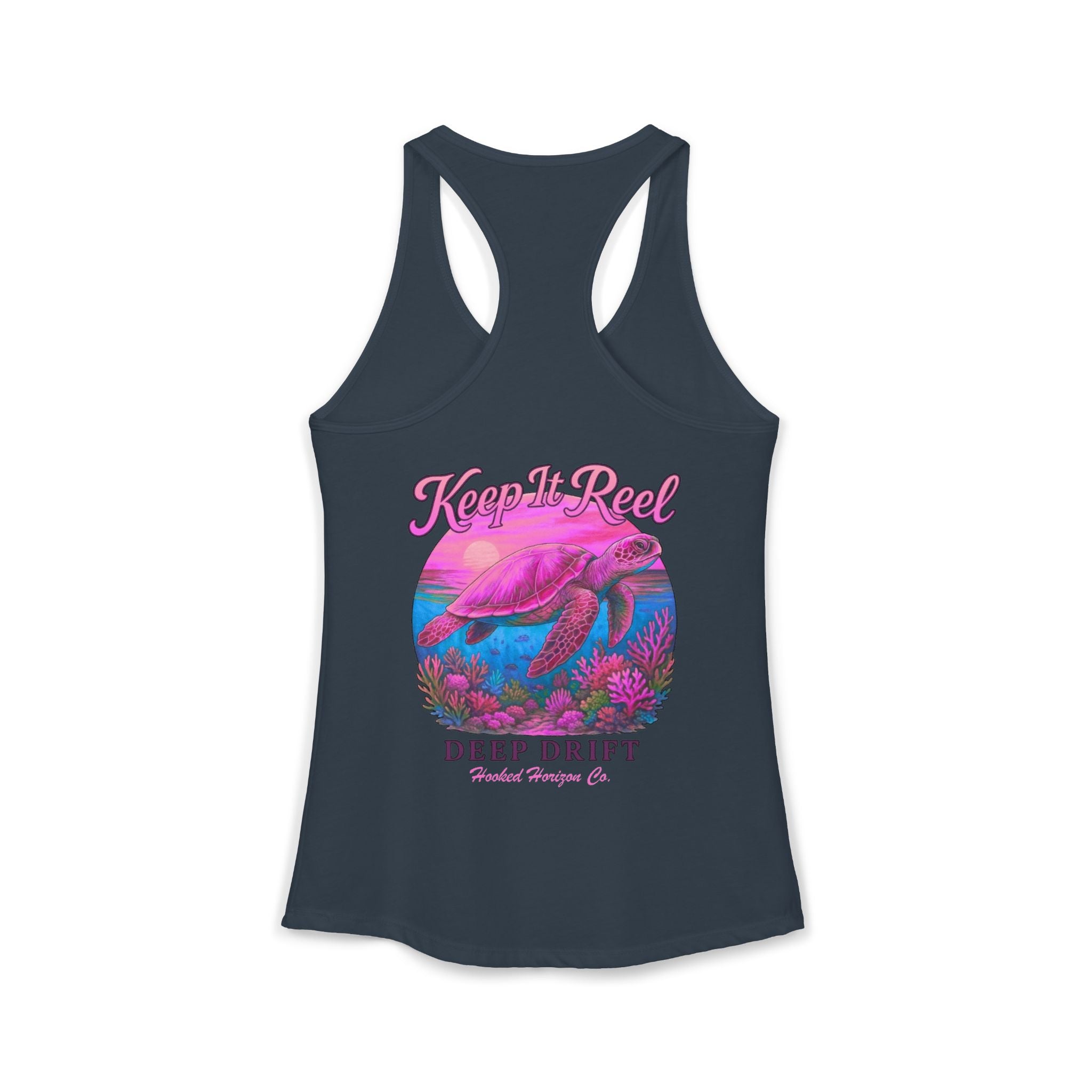 Turtle " Keep It Reel" Deep Drift– Hooked Horizon Co. Gifts for Ocean Lovers, Nautical Fashion, Everyday Comfort, Perfect Gift for Her
