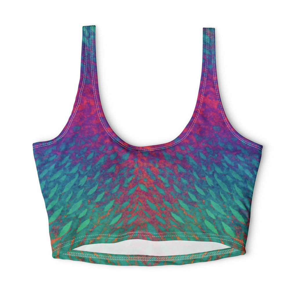 Rainbow Parrot Fish Deep Drift Hooked Horizon Co. Stylish Sports Bra for Active Women, Workout Top, Gym Essential, Fitness Apparel, Athleisure Wear, Yoga Gear