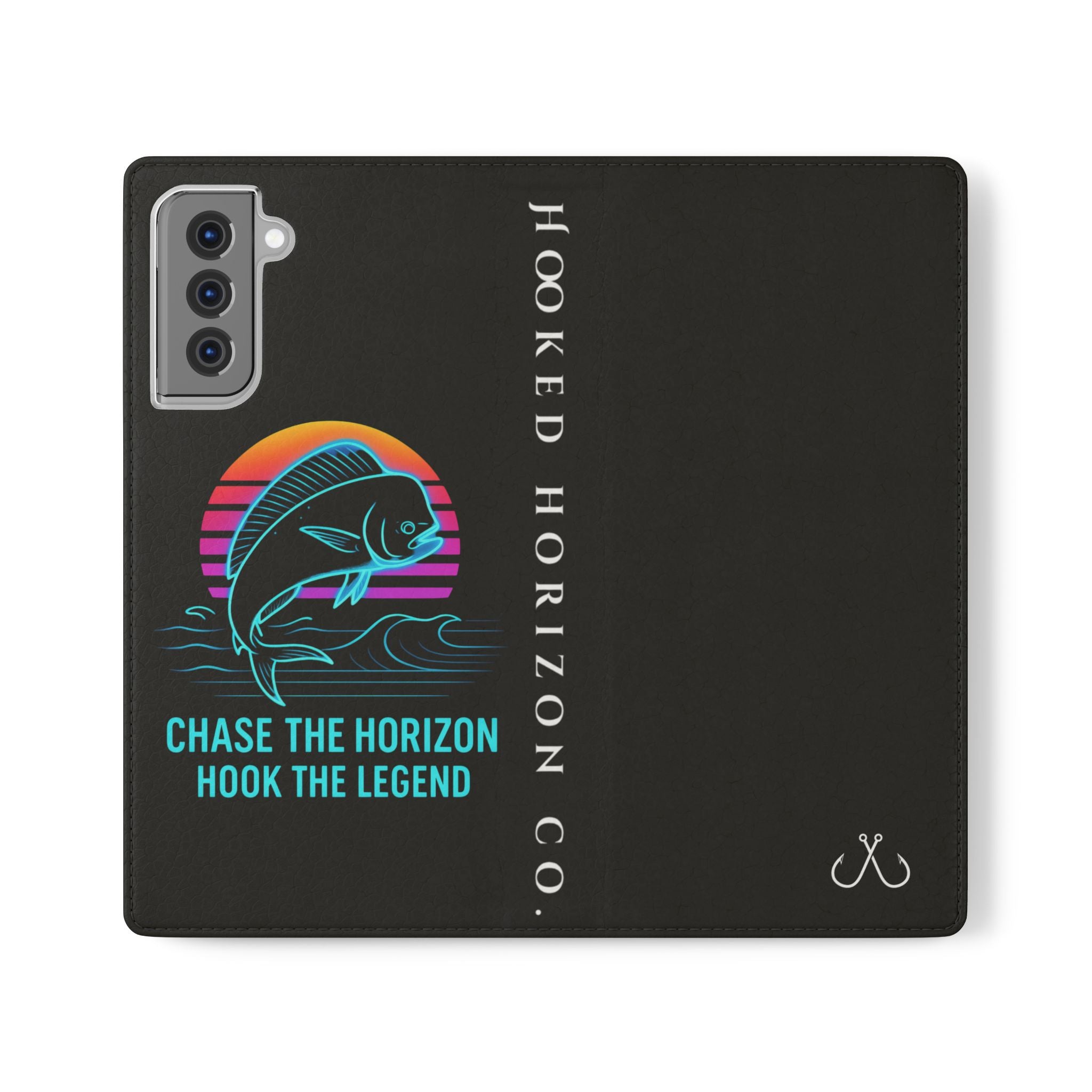 Mahi Mahi Flip Phone Case — Turquoise Water Pattern Wallet Cover